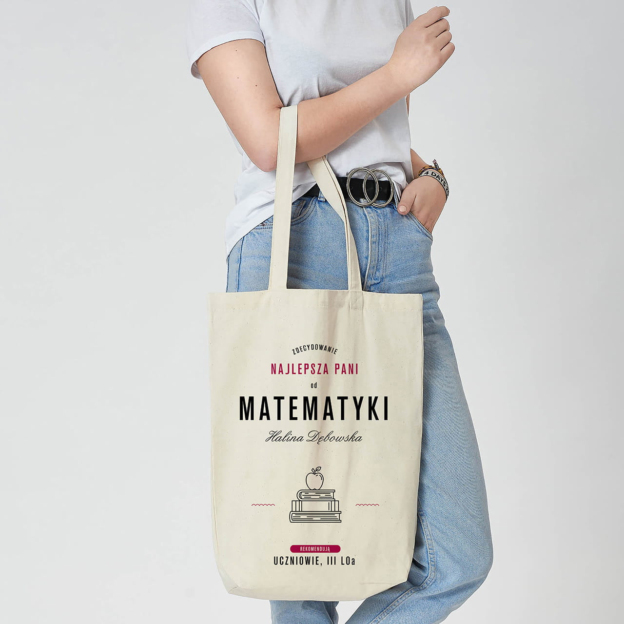 Personalizowana torba - prezent dla nauczycielki matematyki prezent na dzień nauczyciela torba dla nauczycielki