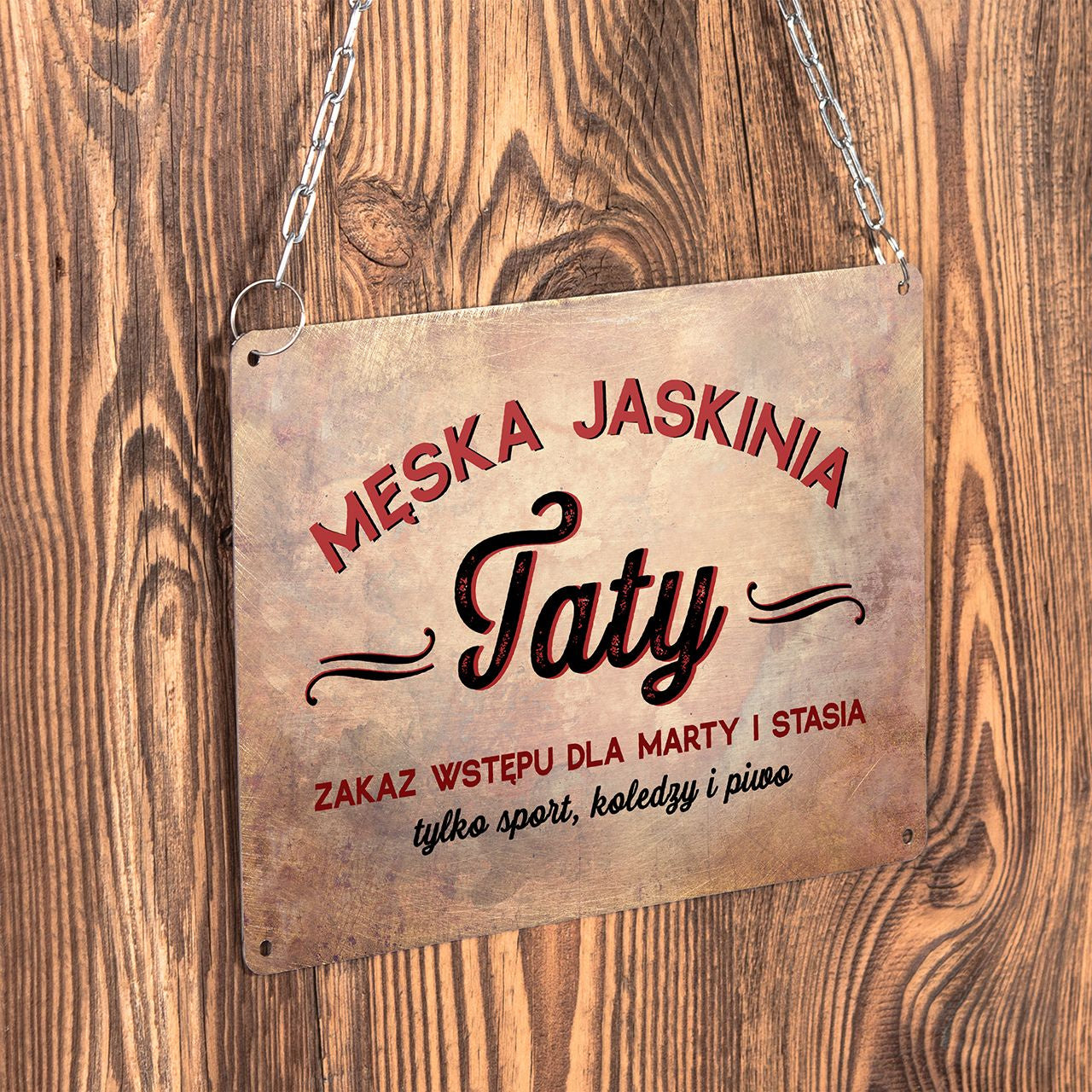 Tabliczka na prezent dla taty - męska jaskinia