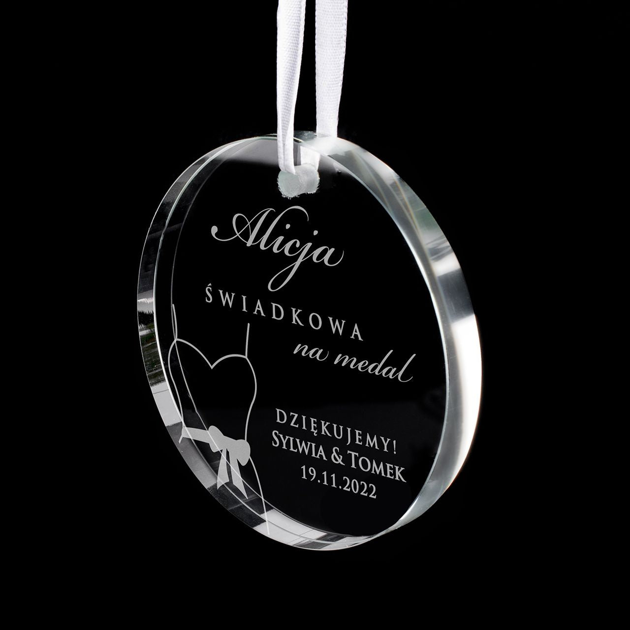 Personalizowana zawieszka - podziękowanie dla świadkowej