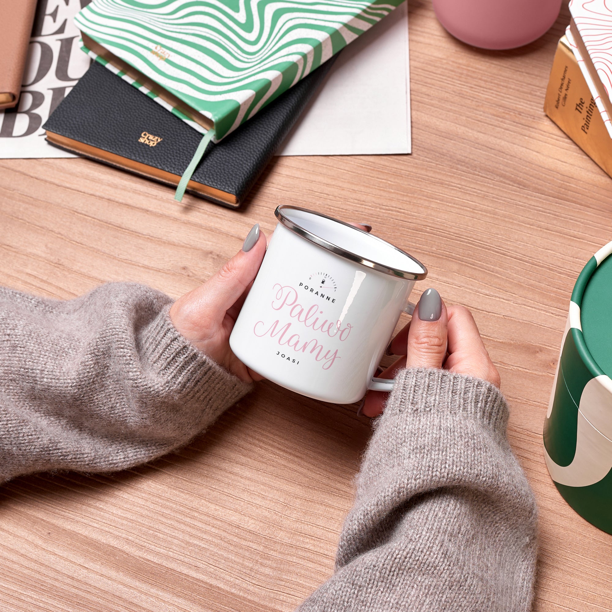 Emaliowany kubek dla mamy - Paliwo Mamy prezent na dzień mamy personalizowany kubek