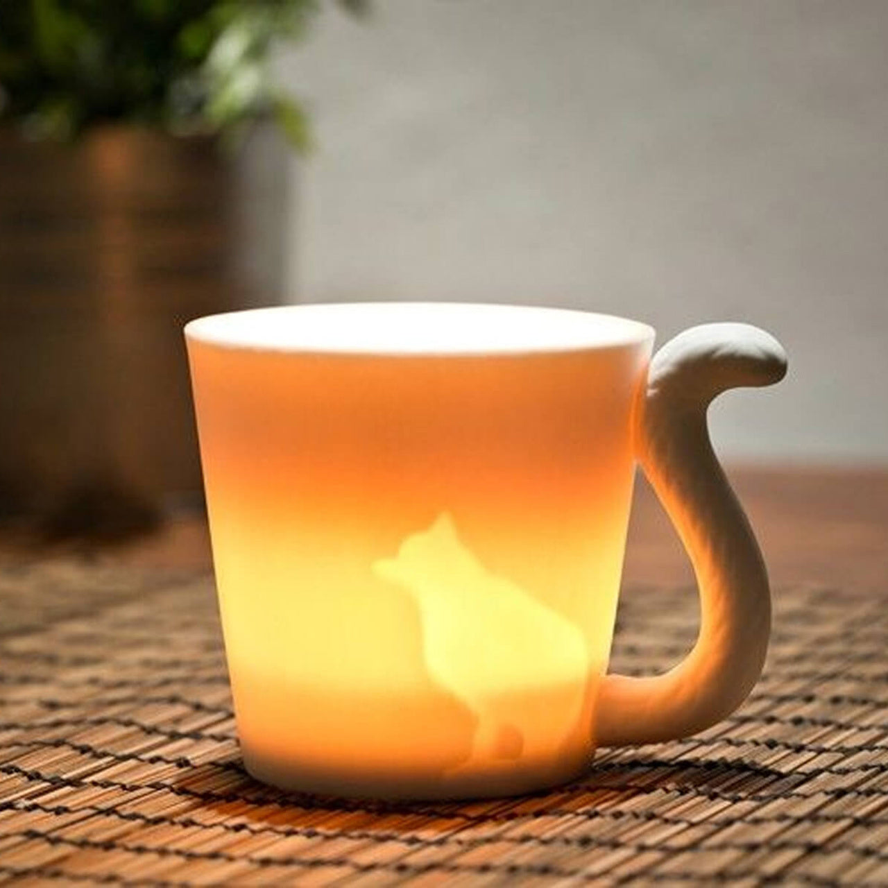 Kubek porcelanowy z ogonem kota prezent dla kociary