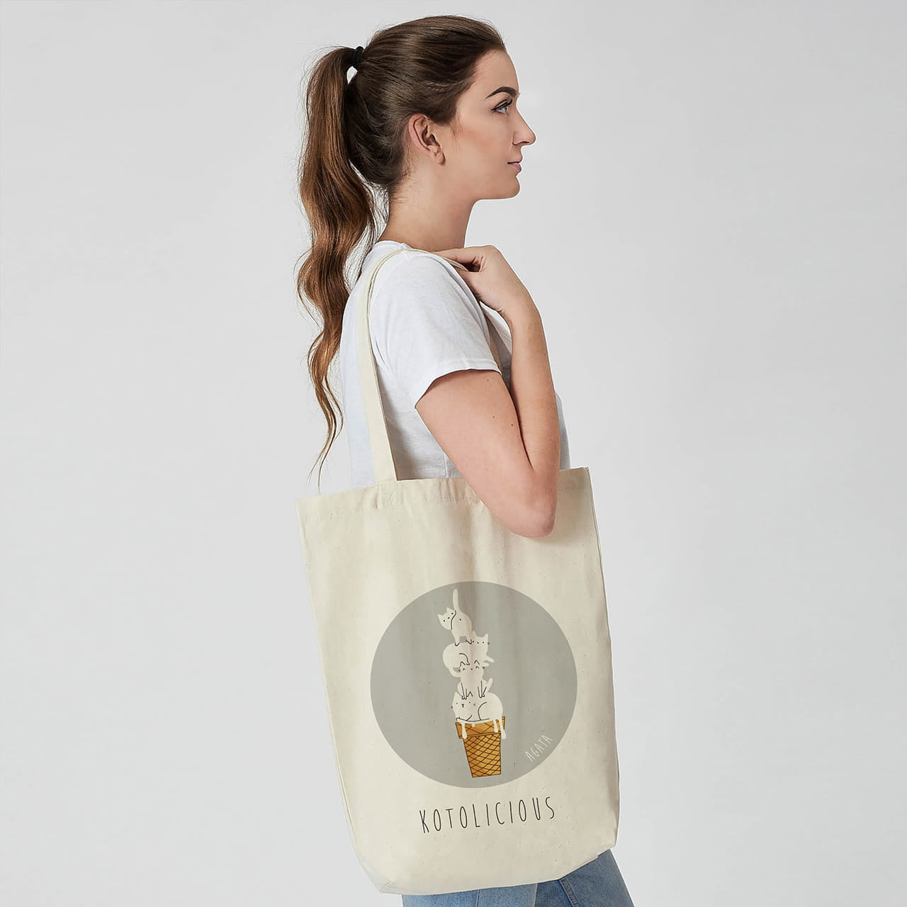 Torba z nadrukiem - prezent dla miłośnika kotów torba z kotem torba personalizowana prezent dla kociary