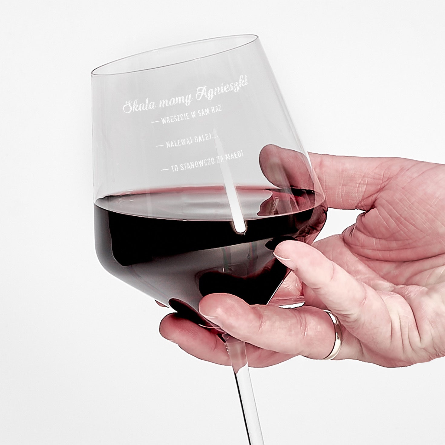 Bardzo duży kieliszek do wina dla mamy - miarka kieliszek na wino z grawerem prezent na dzień mamy