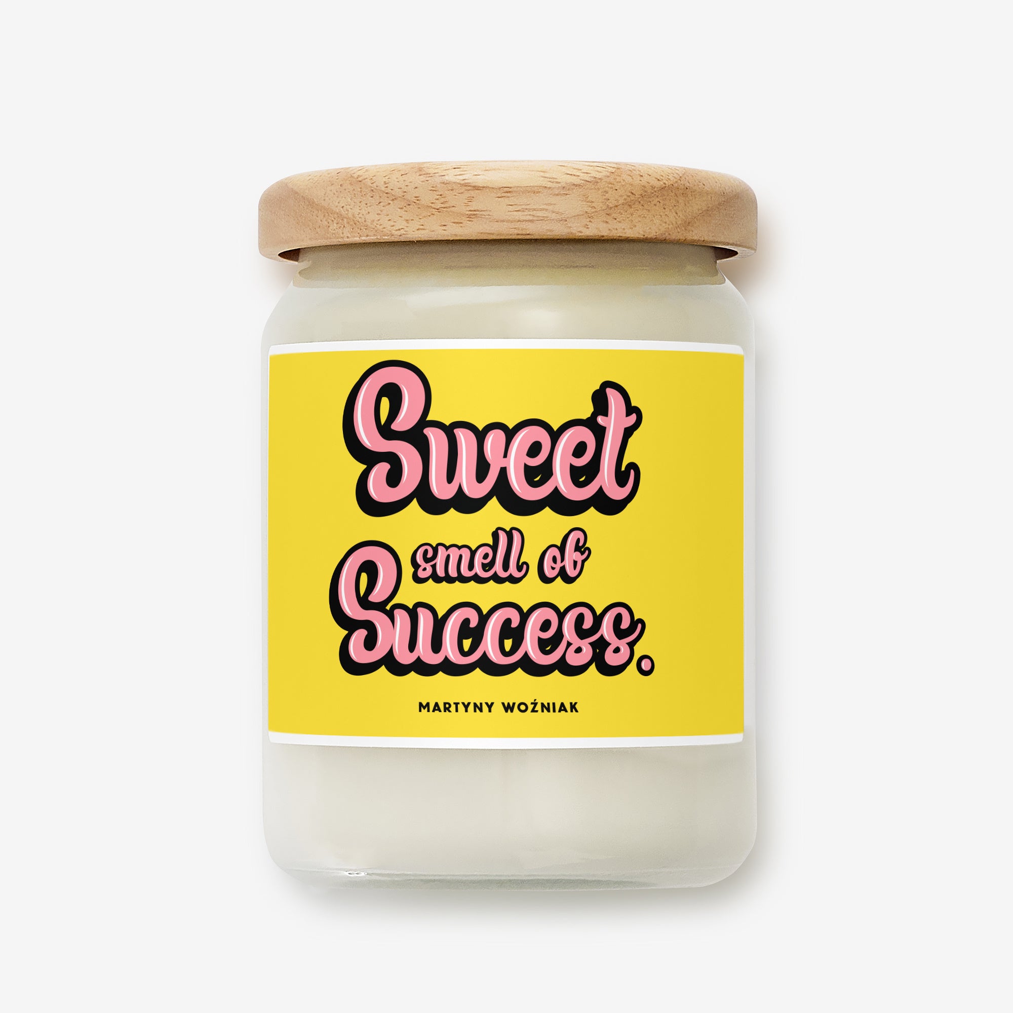 Personalizowana świeca naturalna SWEET SMELL OF SUCCESS prezent z okazji awansu świeca naturalna