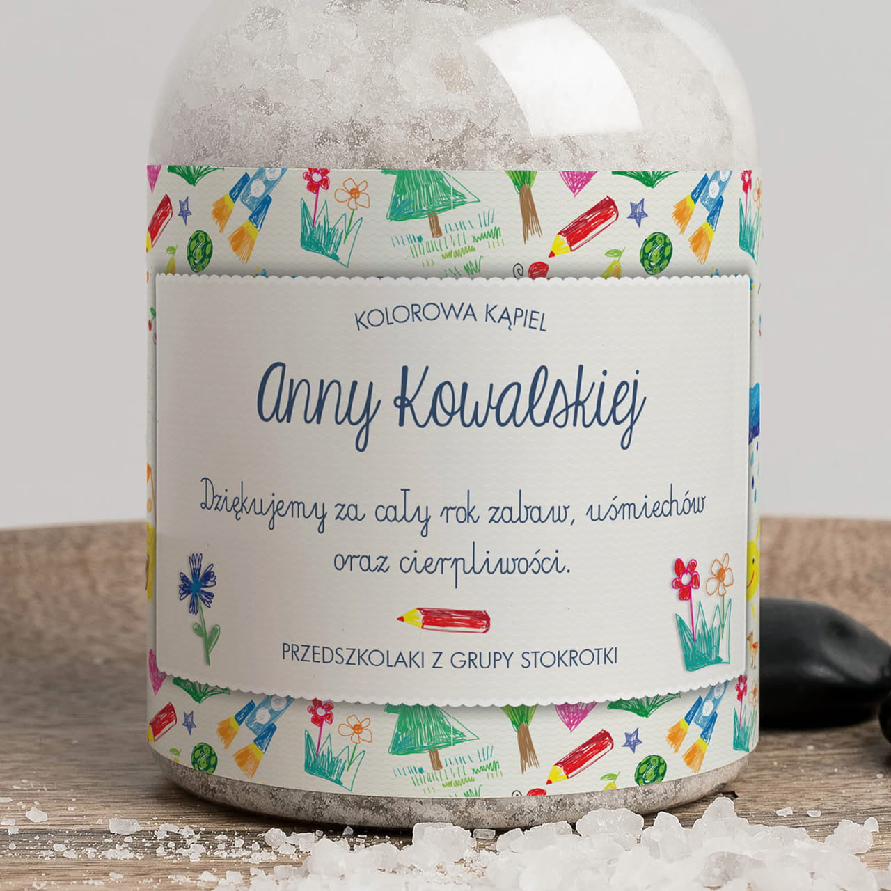 Personalizowana sól do wanny - prezent dla przedszkolanki