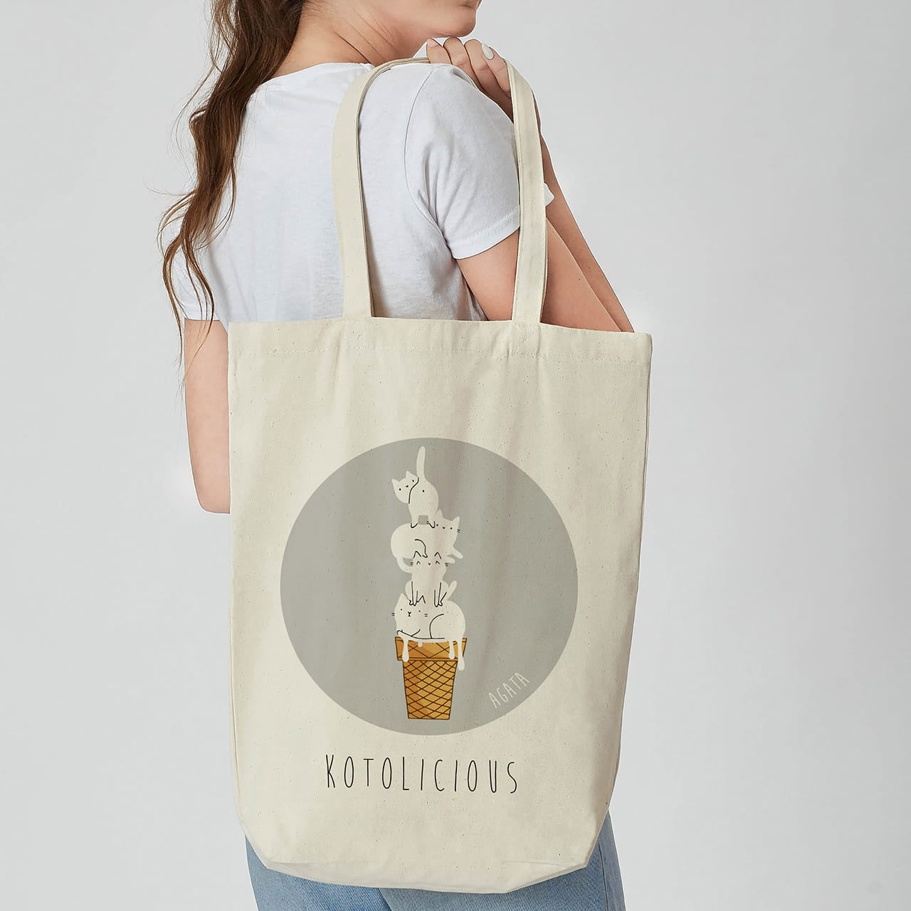 Torba z nadrukiem - prezent dla miłośnika kotów torba z kotem torba personalizowana prezent dla kociary