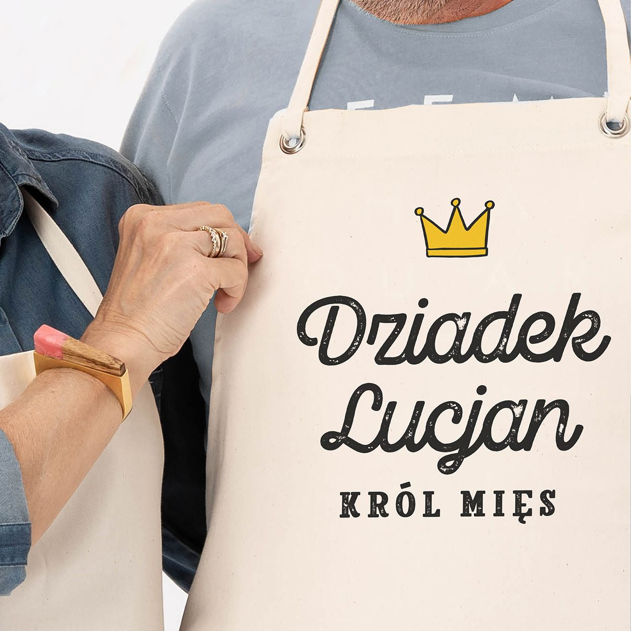 Zestaw personalizowanych fartuchów - prezent na Dzień Babci i Dziadka prezent dla babci i dziadka