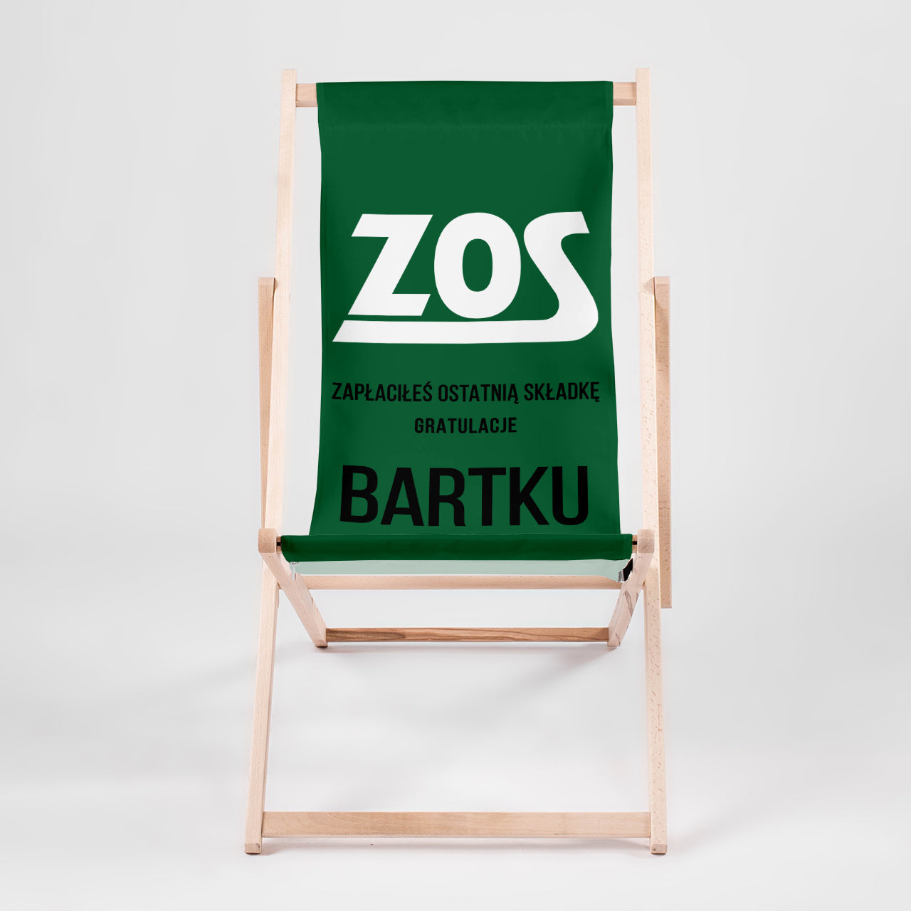 Personalizowany leżak na prezent z okazji przejścia na emeryturę ZOS