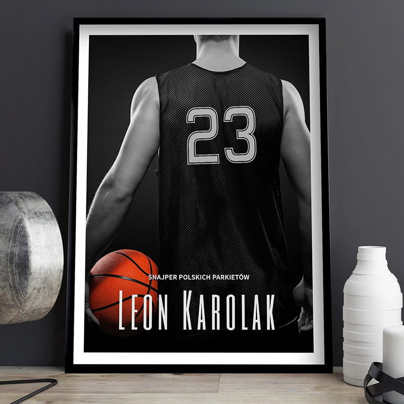Personalizowany plakat dla chłopaka - koszykarz prezent dla koszykarza plakat personalizowany