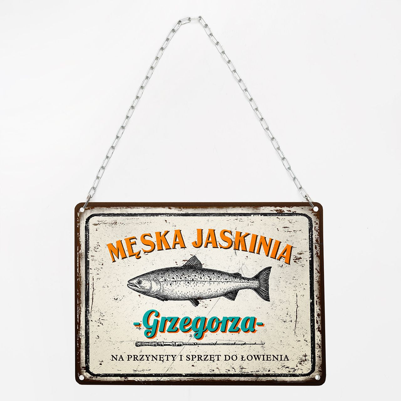 Personalizowana tabliczka na drzwi - prezent dla wędkarza na urodziny