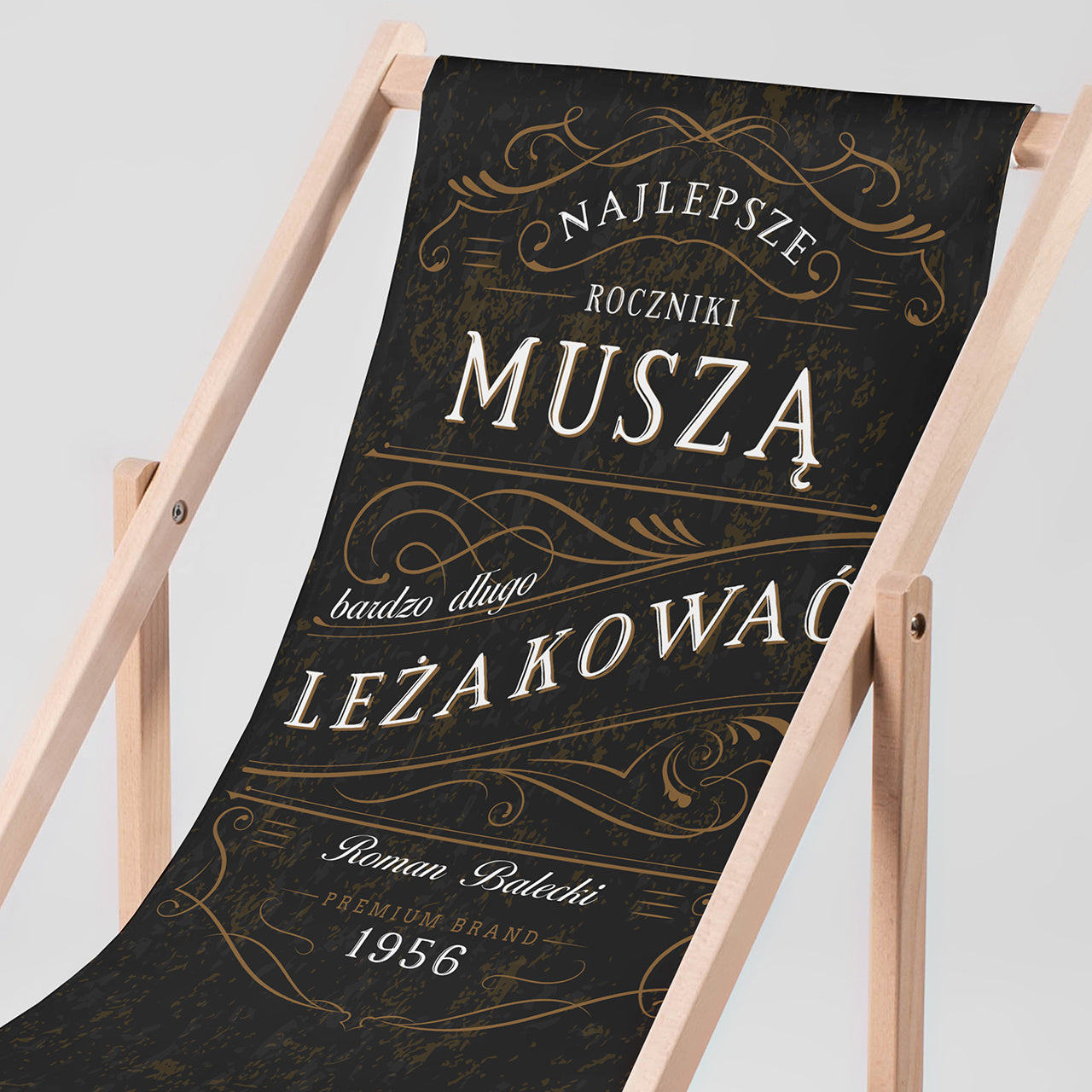 Leżak personalizowany - prezent dla mężczyzny leżak ogrodowy prezent dla męża na urodziny