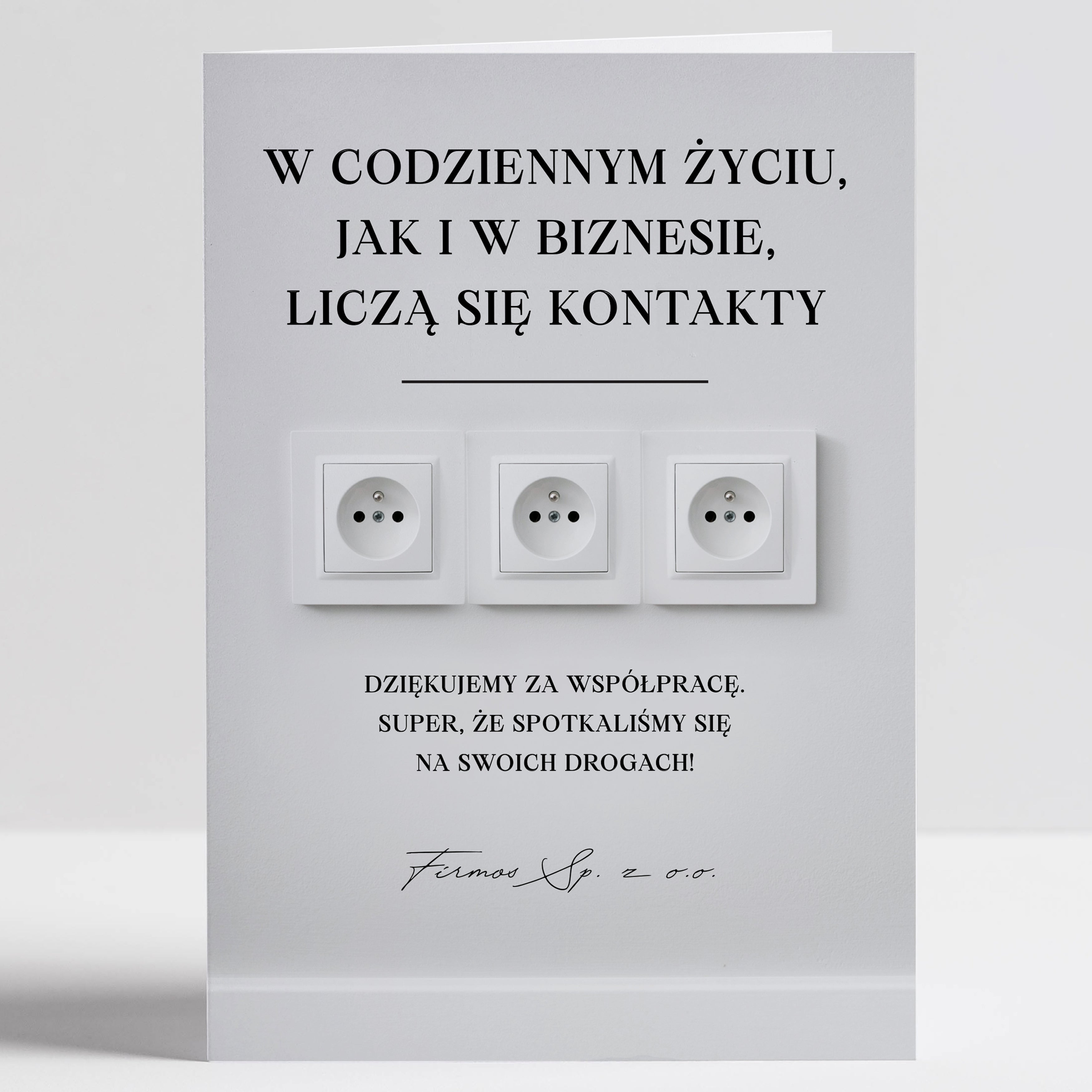 Kartka z podziękowaniami za współpracę - Liczą się kontakty