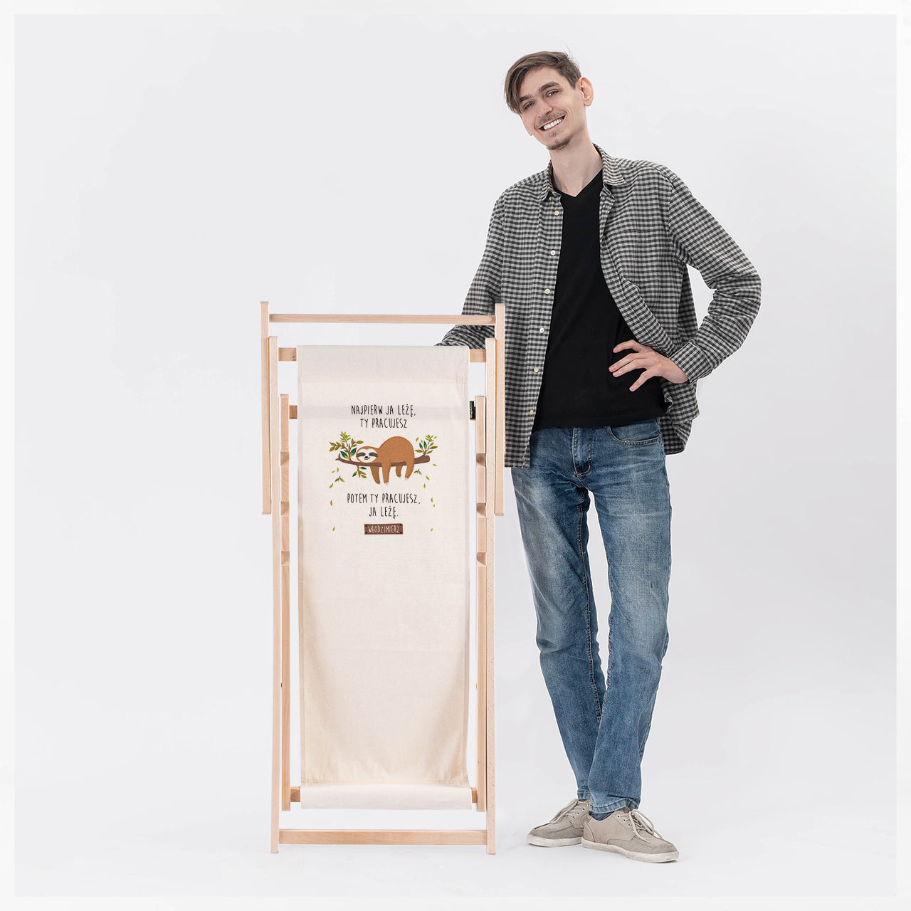 Personalizowany leżak dla lenia leżak z nadrukiem leżak personalizowany prezent dla śpiocha prezent dla lenia