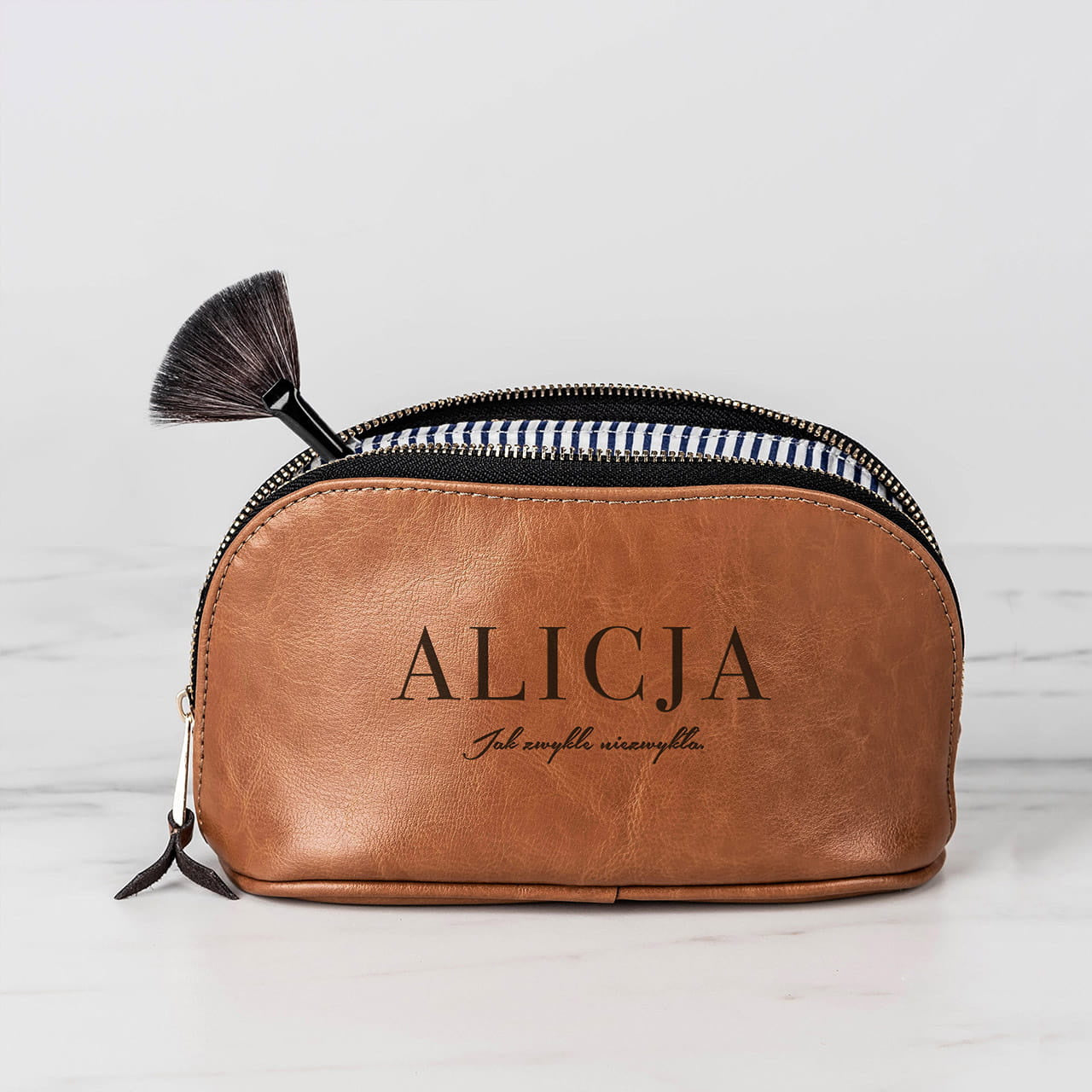 Personalizowana kosmetyczka damska - elegancki prezent dla niej prezent dla dziewczyny kosmetyczka personalizowana