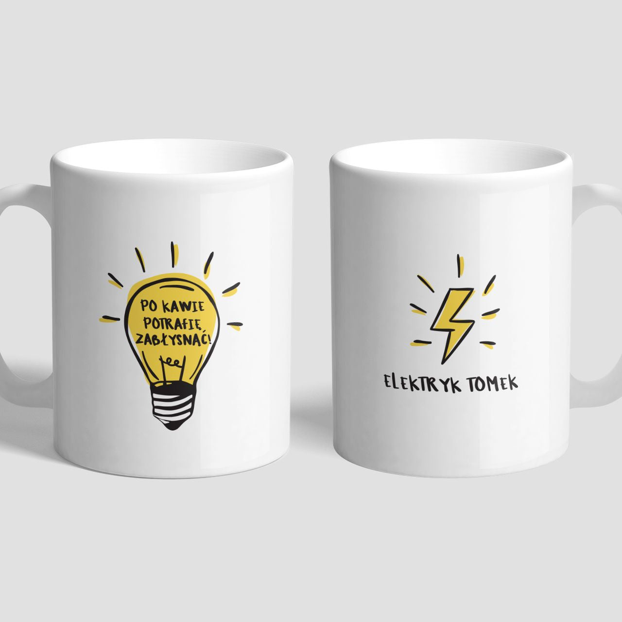 Personalizowany kubek elektryka - Żarówka