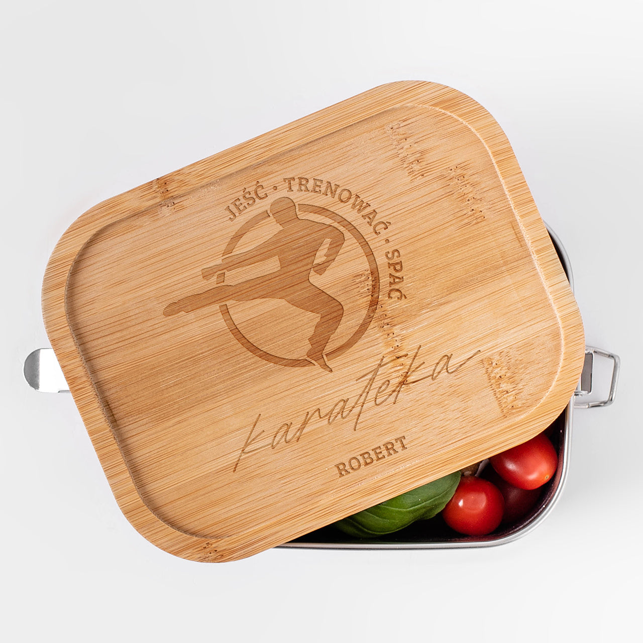 Grawerowany lunchbox- prezent dla karateki