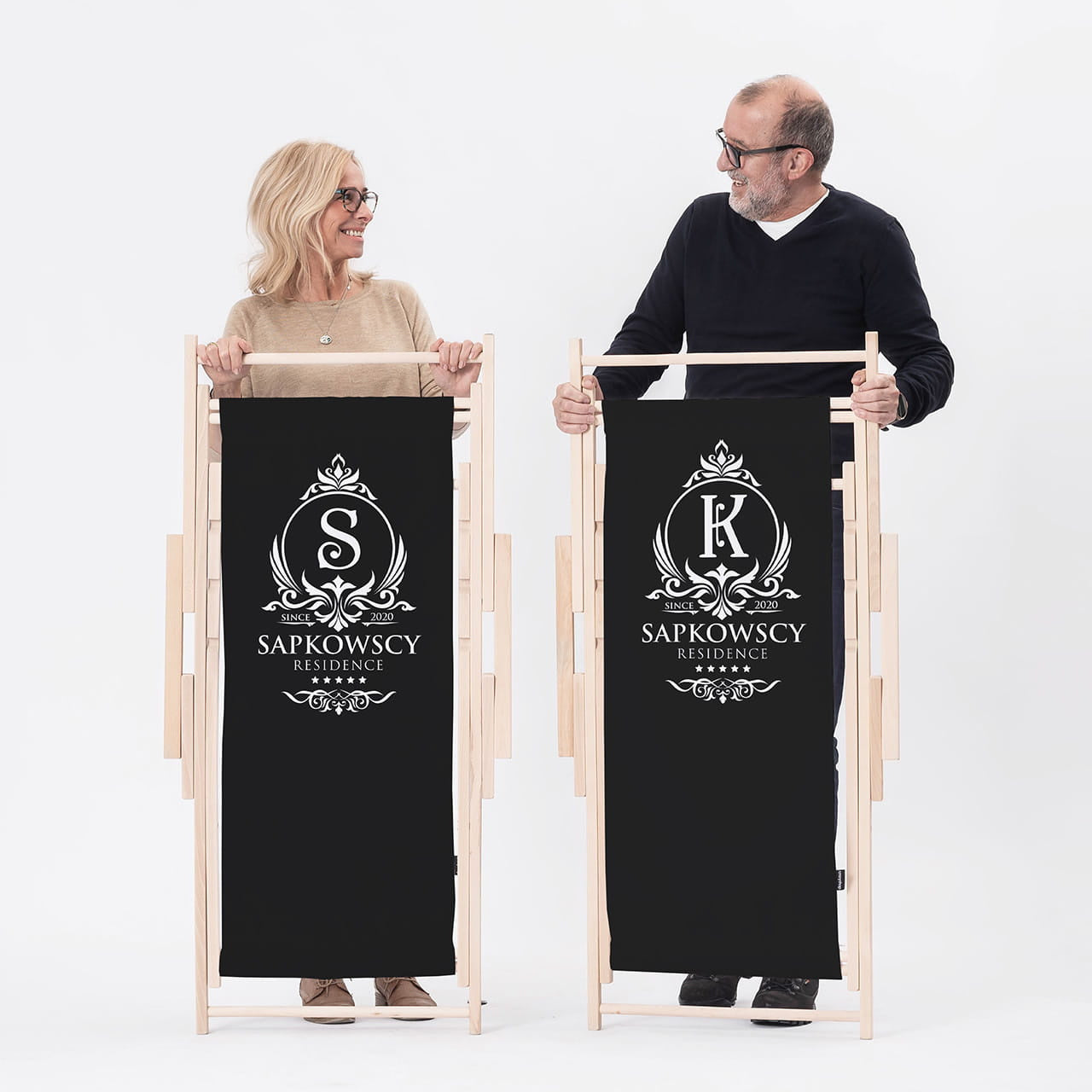 Zestaw leżaków - prezent na parapetówkę prezent do nowego domu leżaki personalizowane