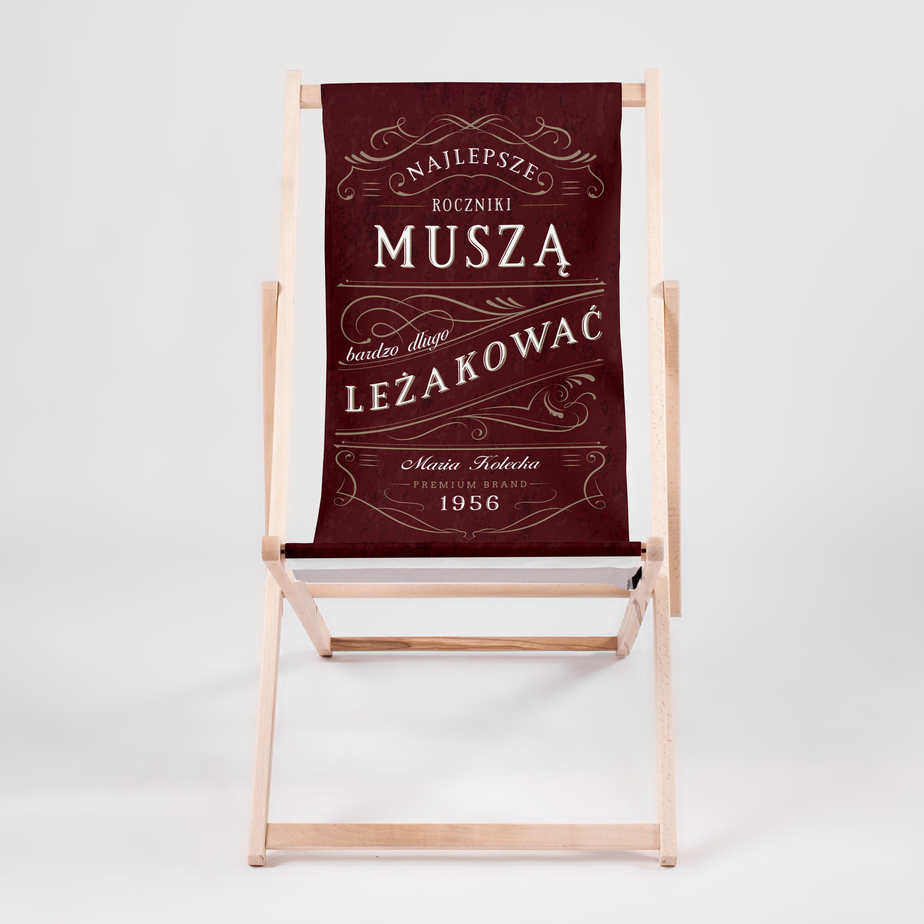 Leżak z nadrukiem dla amatorów wina - prezent urodzinowy prezent dla miłośników wina leżak personalizowany
