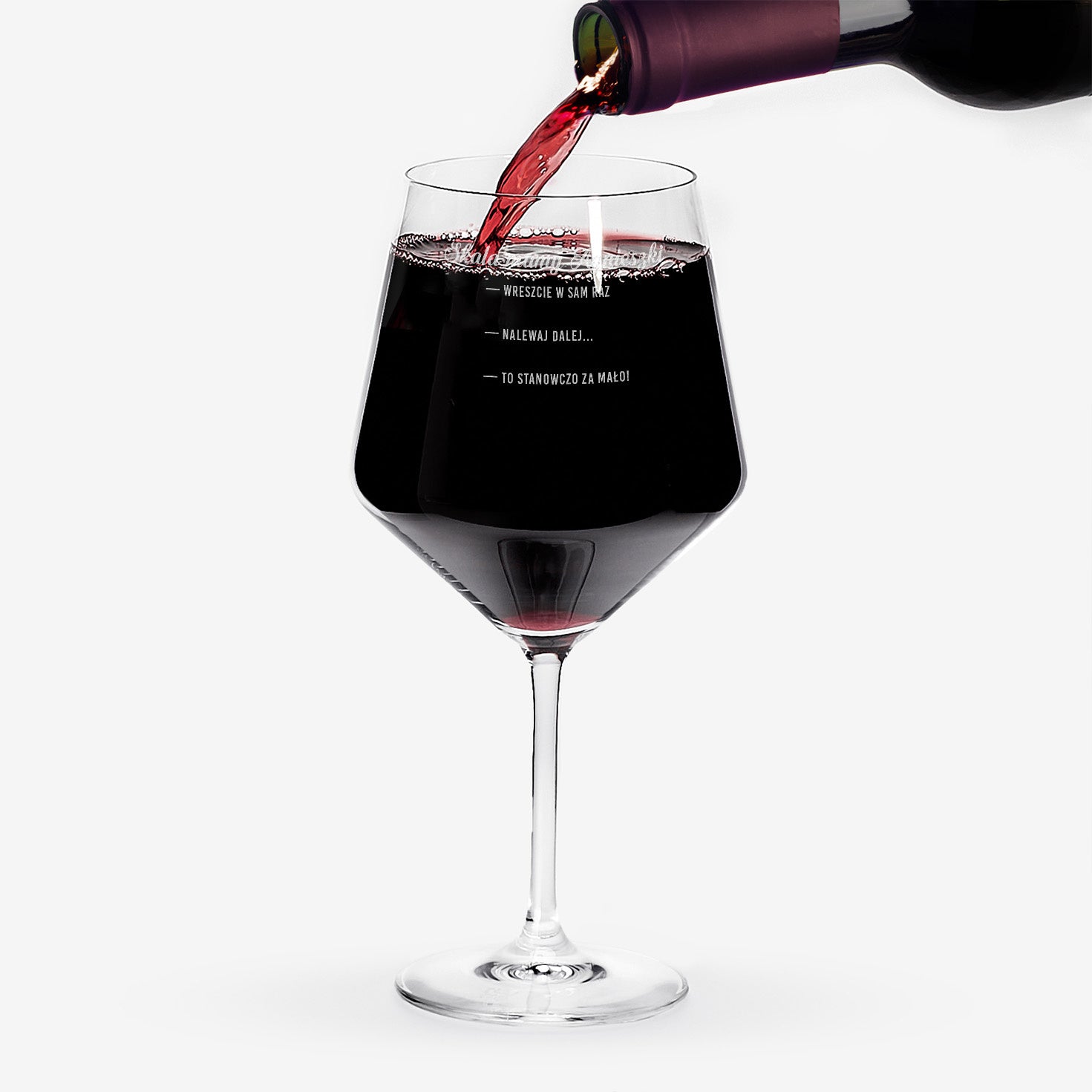 Bardzo duży kieliszek do wina dla mamy - miarka kieliszek na wino z grawerem prezent na dzień mamy