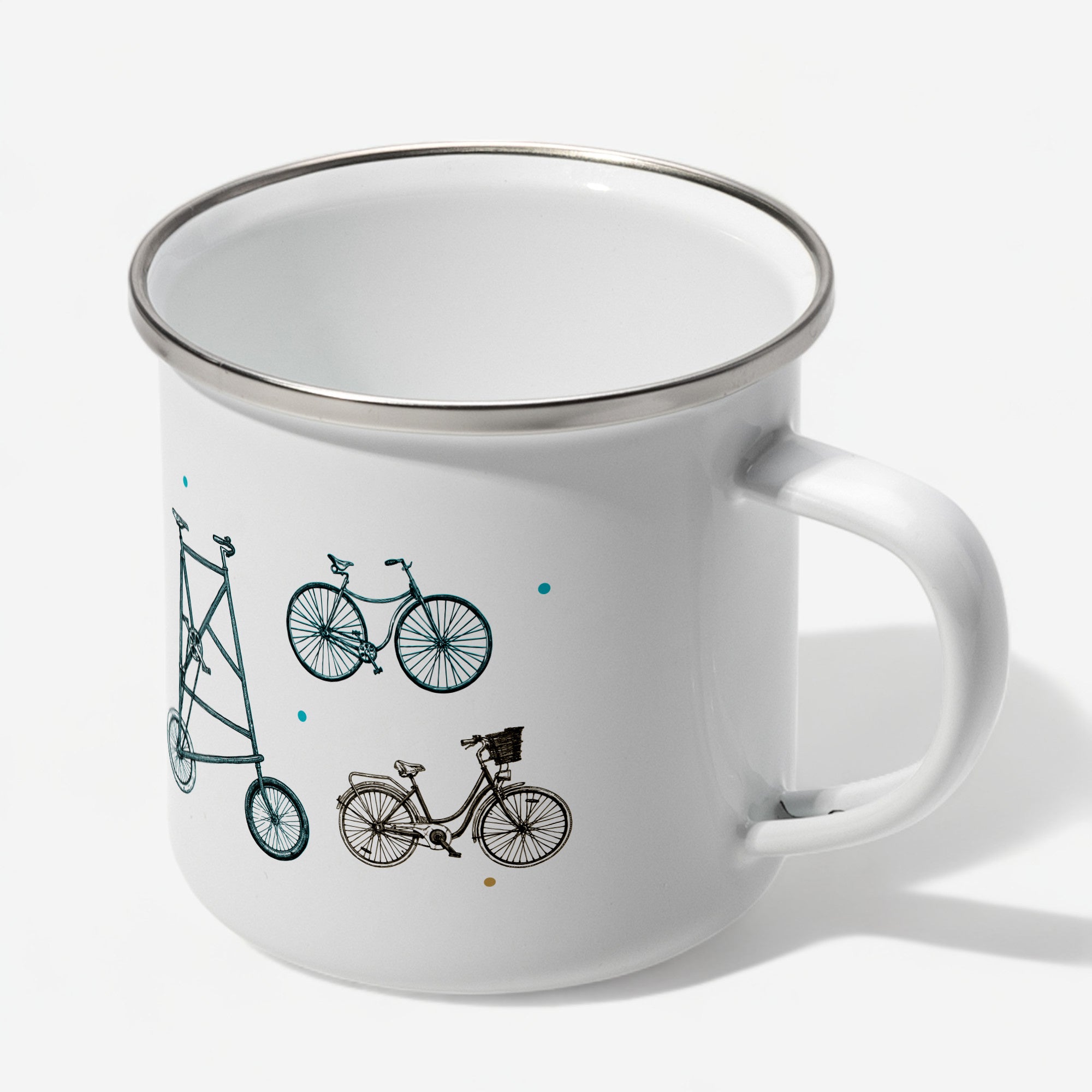 Emaliowany kubek personalizowany - prezent dla miłośnika rowerów