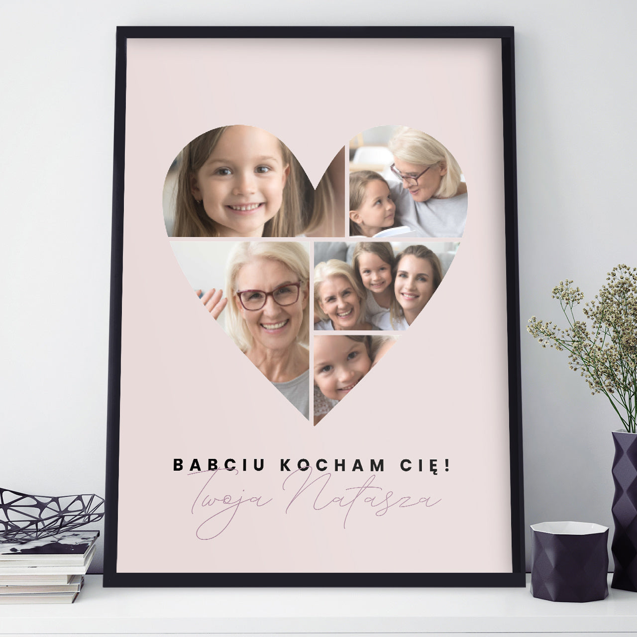 Personalizowany plakat na Dzień Babci - kolaż zdjęć dla babci prezent dla babci prezent na Dzień Babci