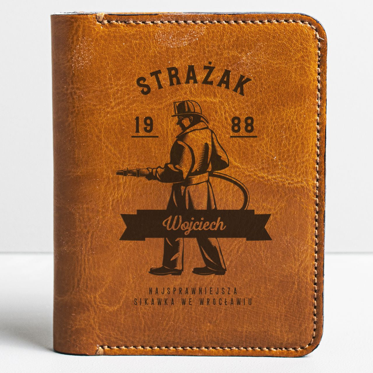 Portfel z grawerem - prezent dla strażaka portfel personalizowany prezent na dzień strażaka portfel strażacki