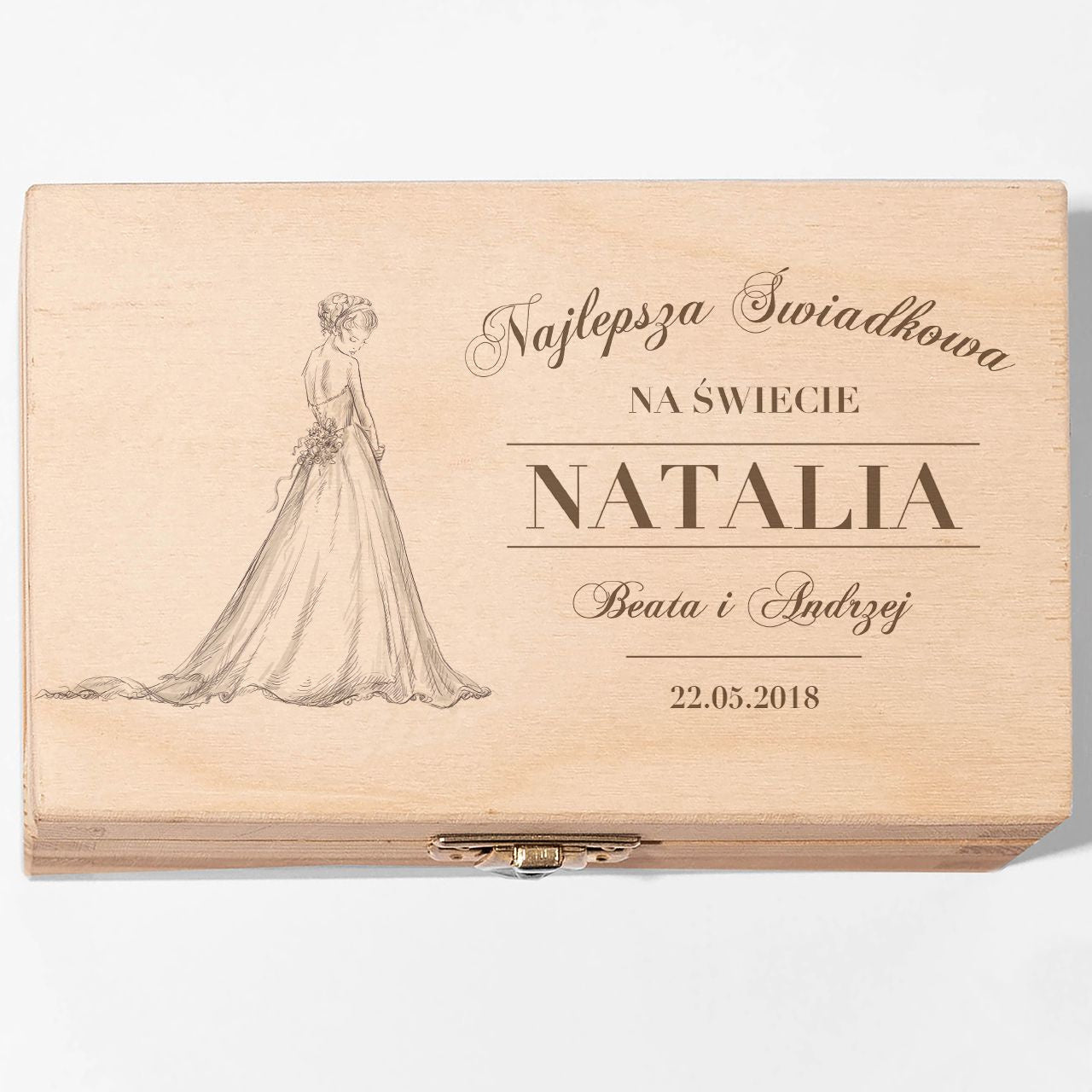 Personalizowana szkatułka dla świadkowej