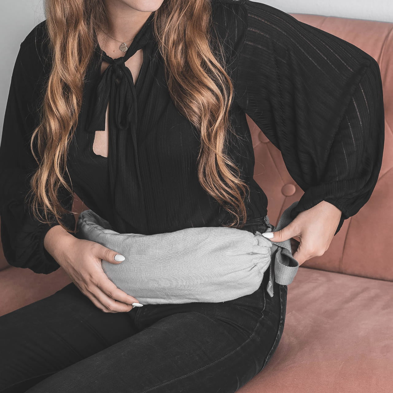 Termofor długi - lniany pokrowiec termofor w pokrowcu praktyczny prezent dla kobiety