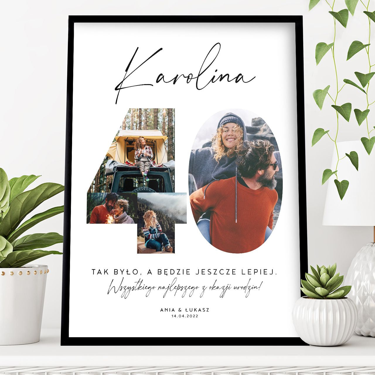 Plakat ze zdjęciami na 40 urodziny