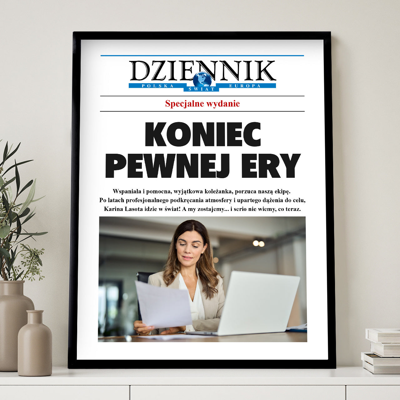 Personalizowany plakat na odejście z pracy - dziennik