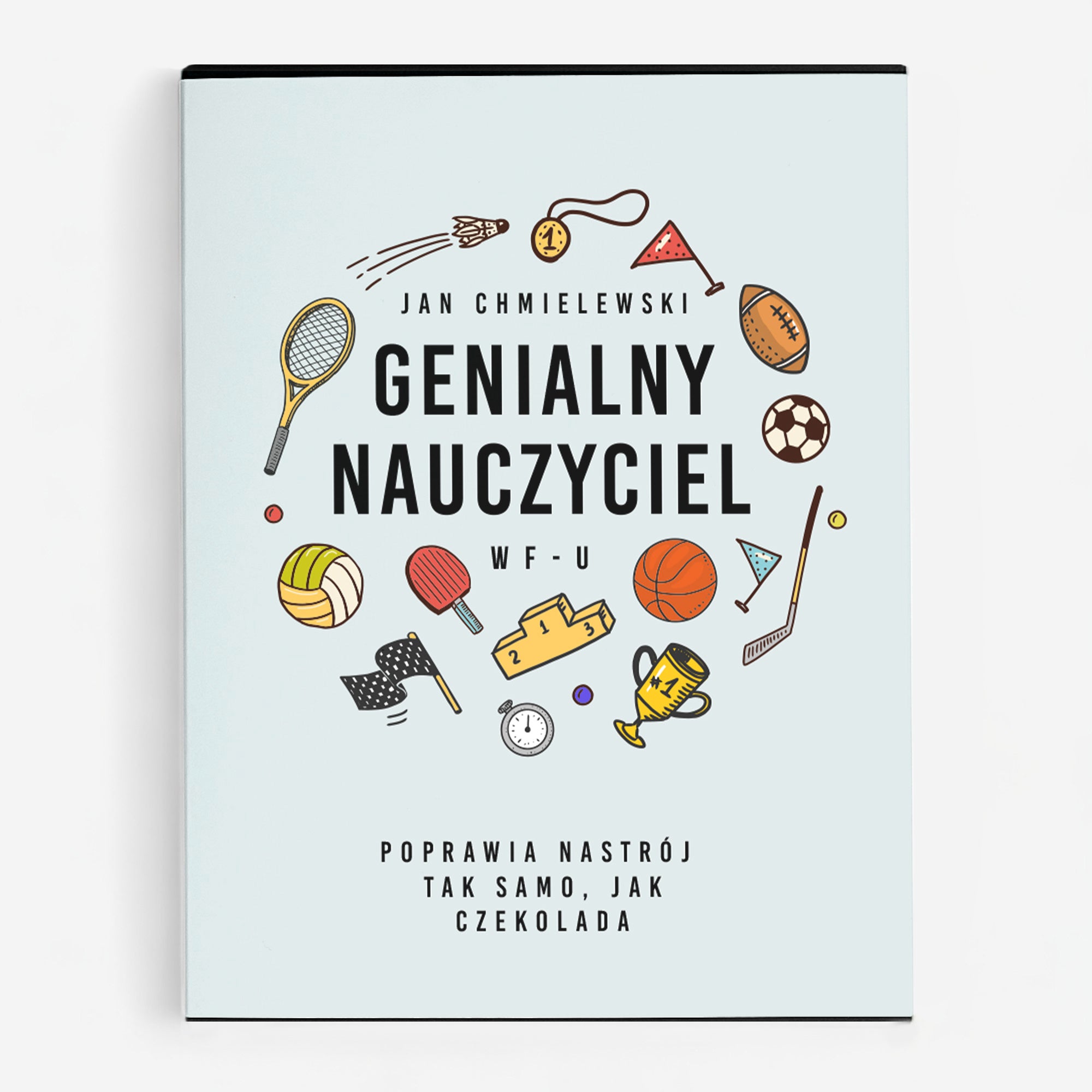 Personalizowane czekoladki na koniec roku dla nauczyciela w-f czekoladki na prezent czekoladki belgijskie