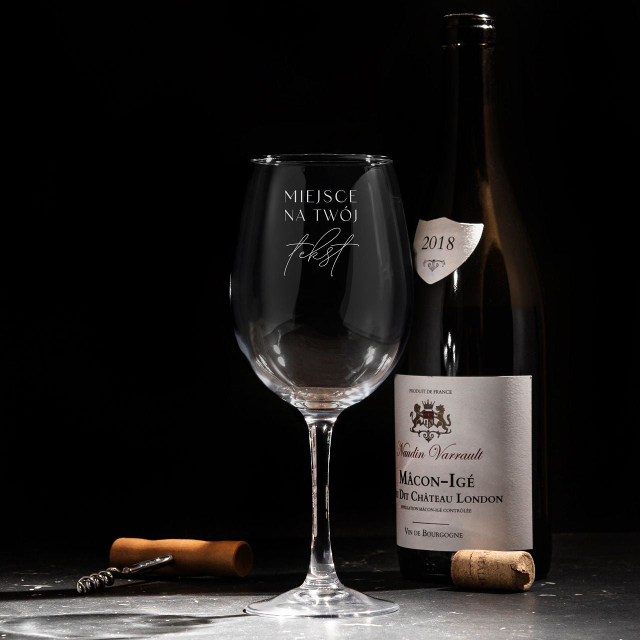 Grawerowany kieliszek z własnym tekstem 470 ml