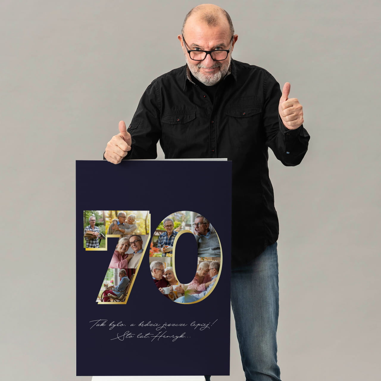 Kartka ze zdjęciami na 70 urodziny