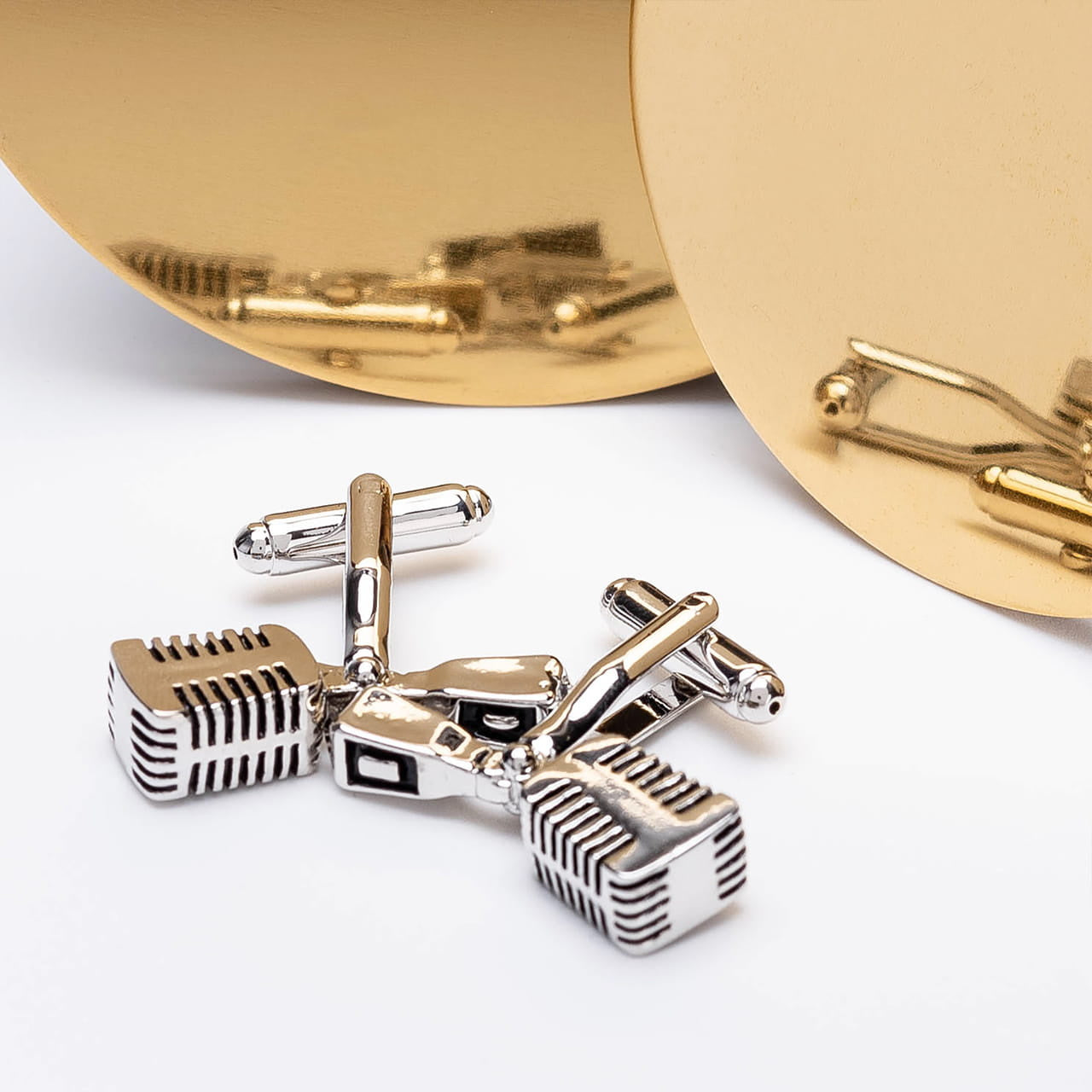 Spinki do mankietów dla muzyka Mikrofon prezent dla wokalisty prezent dla muzyka praktyczny prezent dla muzyka