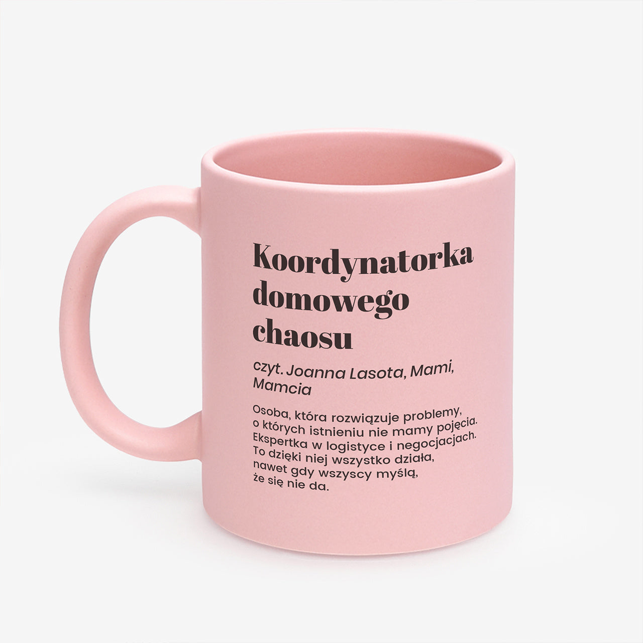 Różowy personalizowany kubek dla mamy