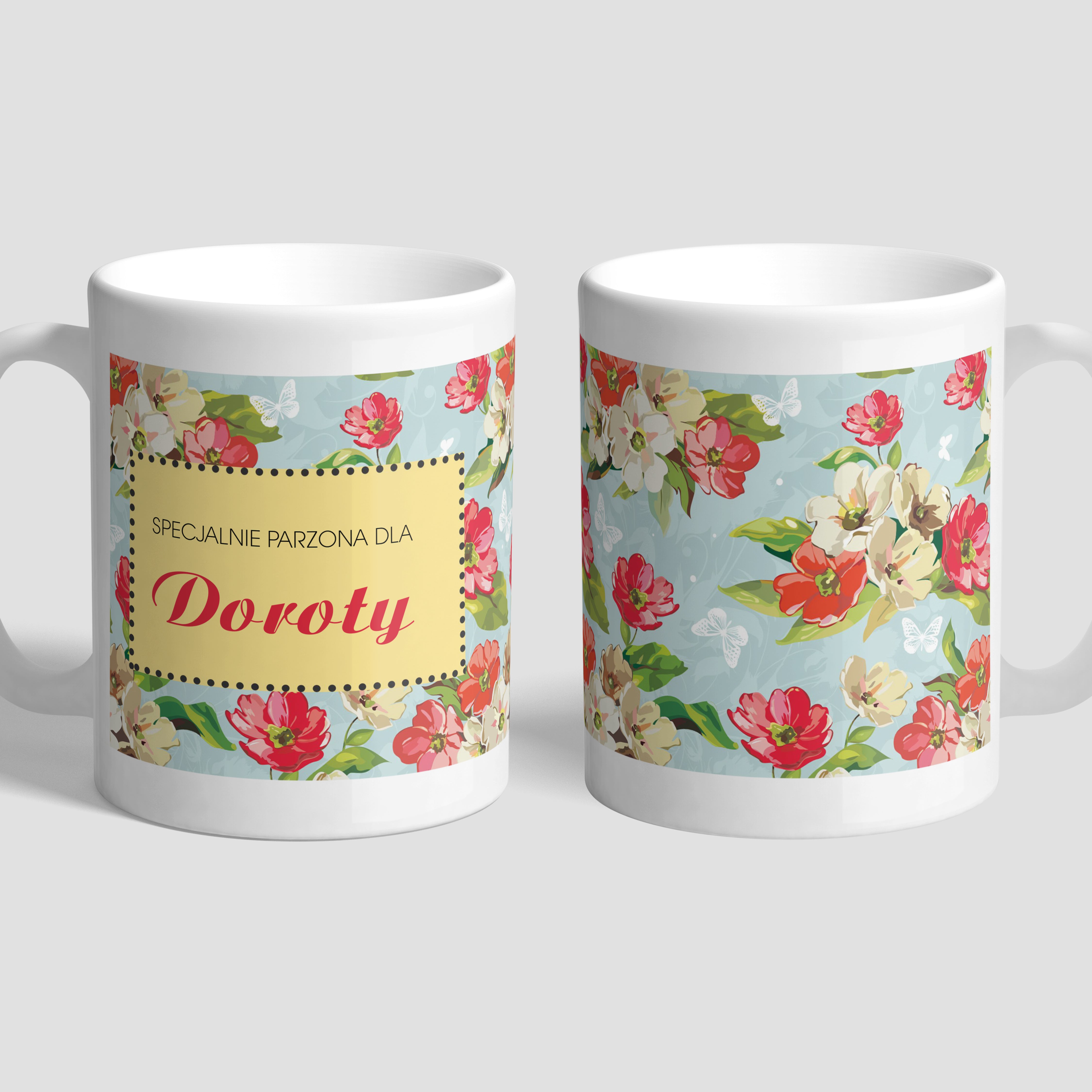 Personalizowany kubek dla niej - Kwiatki