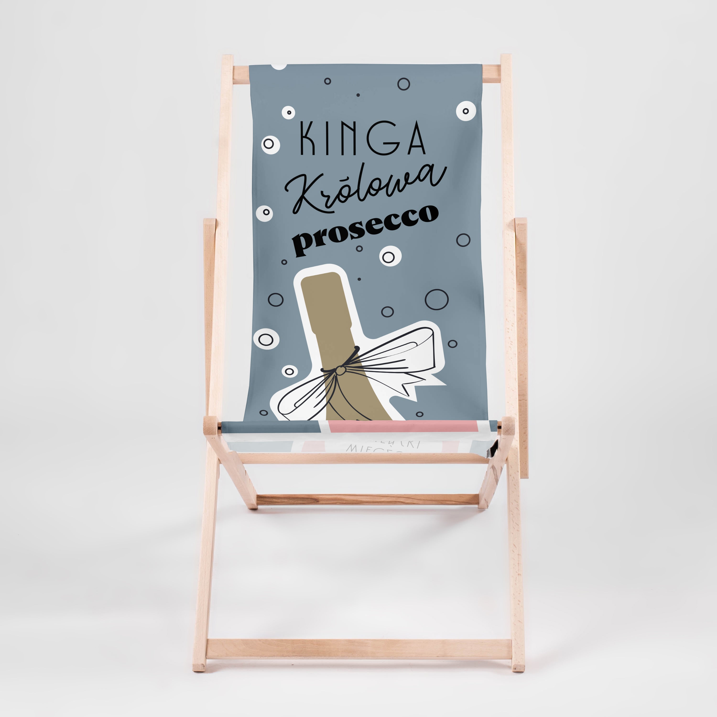 Personalizowany leżak dla miłośniczki prosecco prezent dla przyjaciółki leżak personalizowany