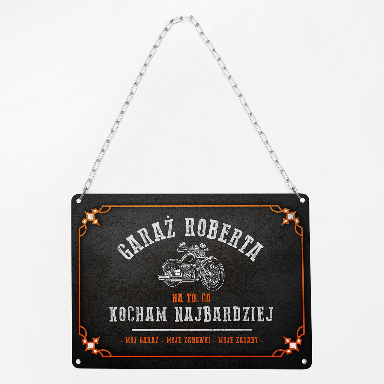Personalizowana tabliczka do garażu - prezent dla motocyklisty