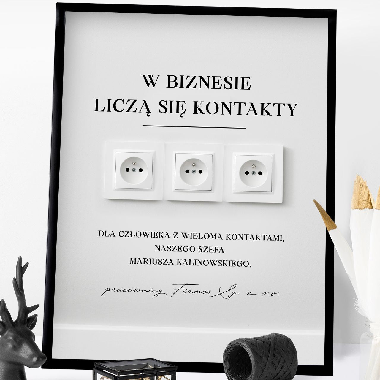 Personalizowany plakat dla szefa - W biznesie liczą się kontakty prezent dla szefa na urodziny
