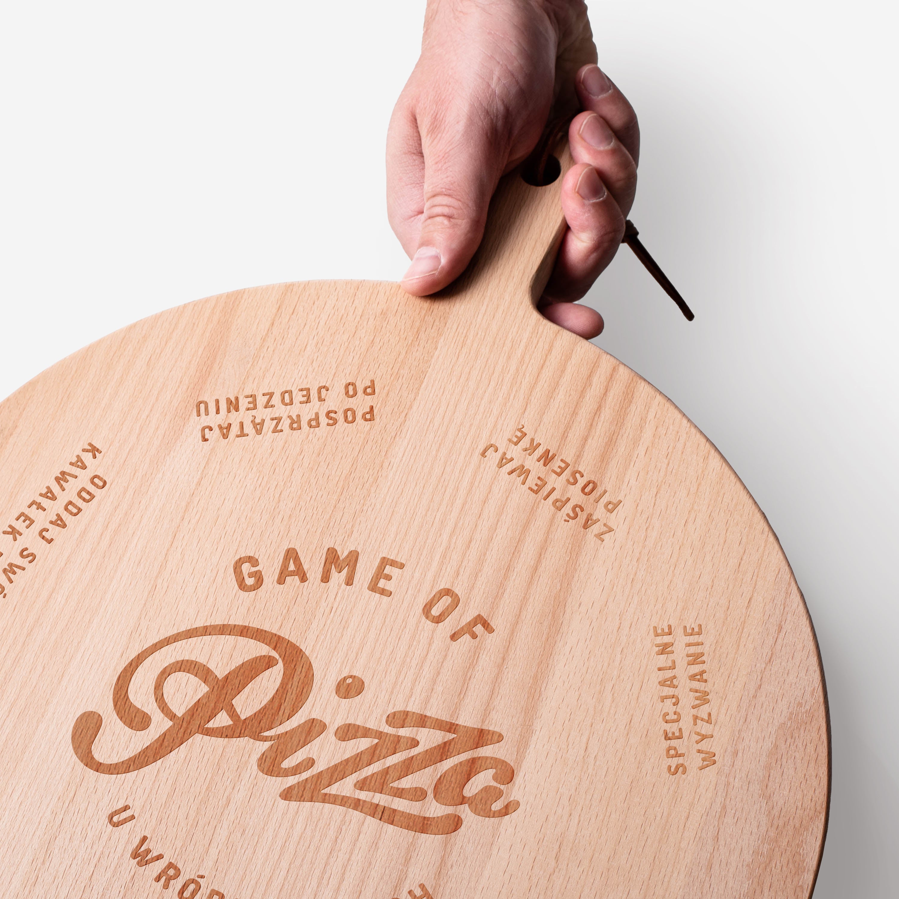 Drewniana deska do pizzy z grawerem - game of pizza
