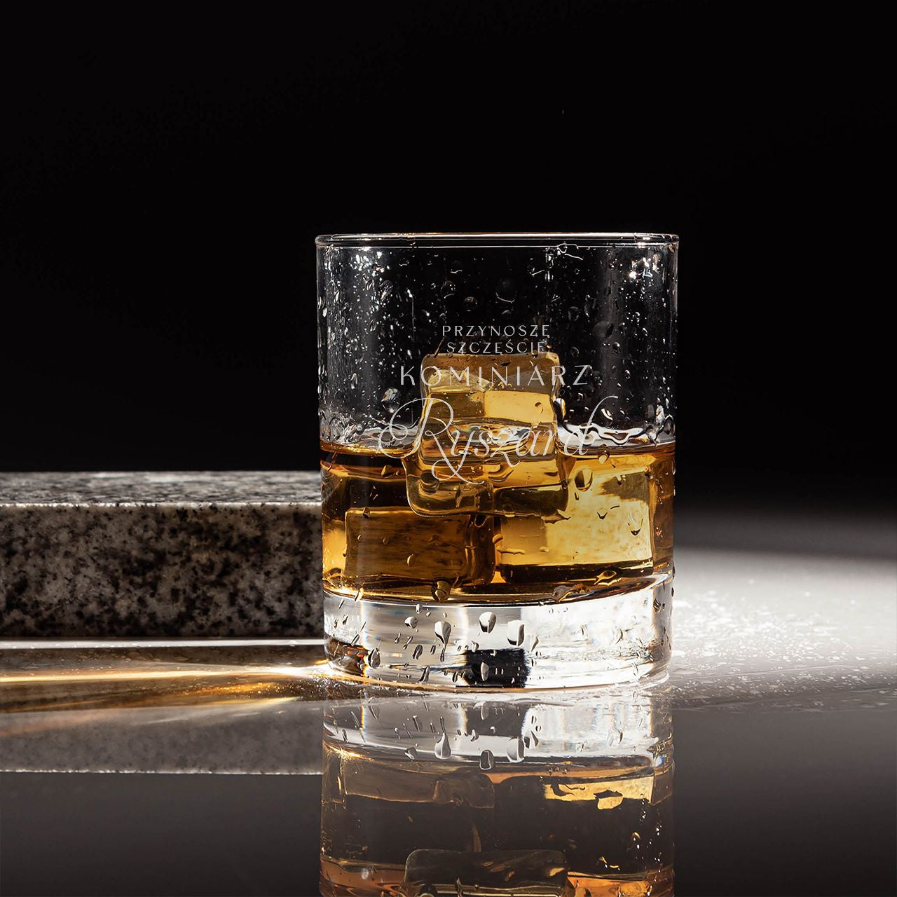 Szklanka grawerowana do whisky - prezent dla kominiarza