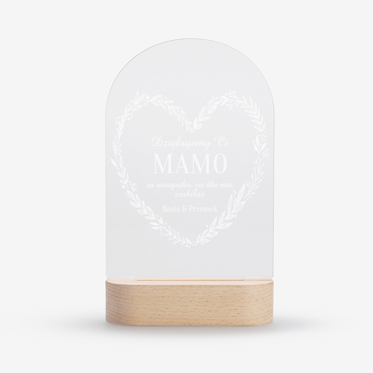 Personalizowana statuetka led - podziękowania dla mamy