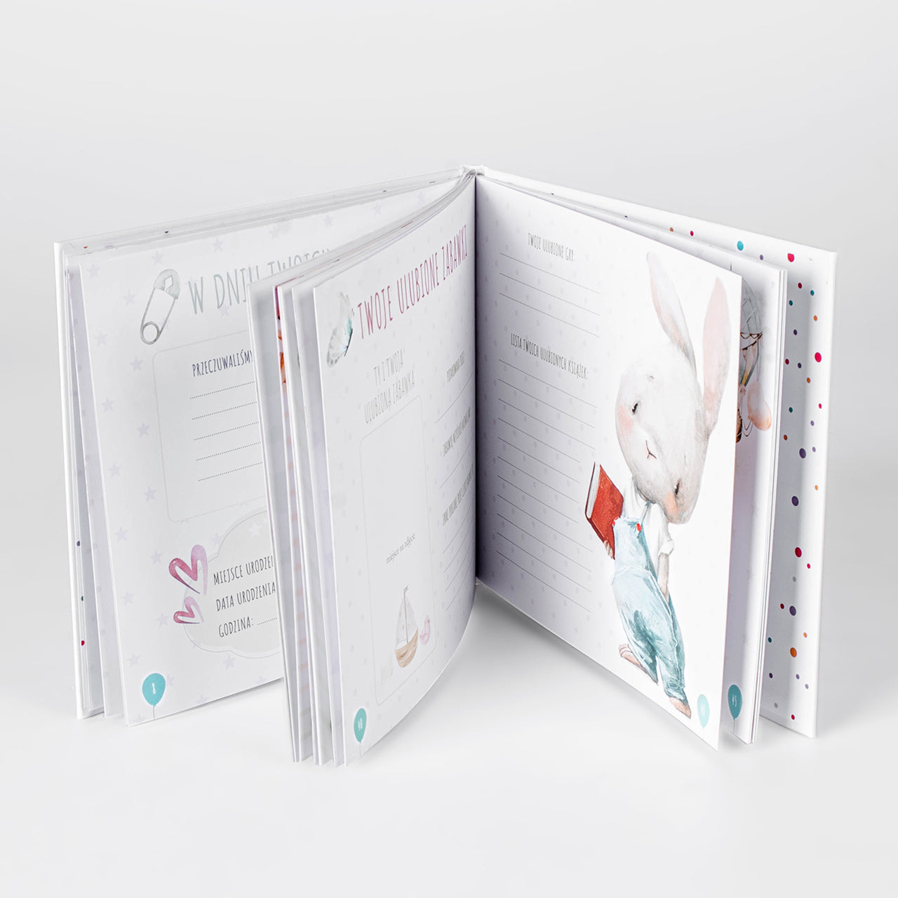 Album maluszka Króliczek - prezent na chrzest album na chrzest pamiątka chrztu świętego