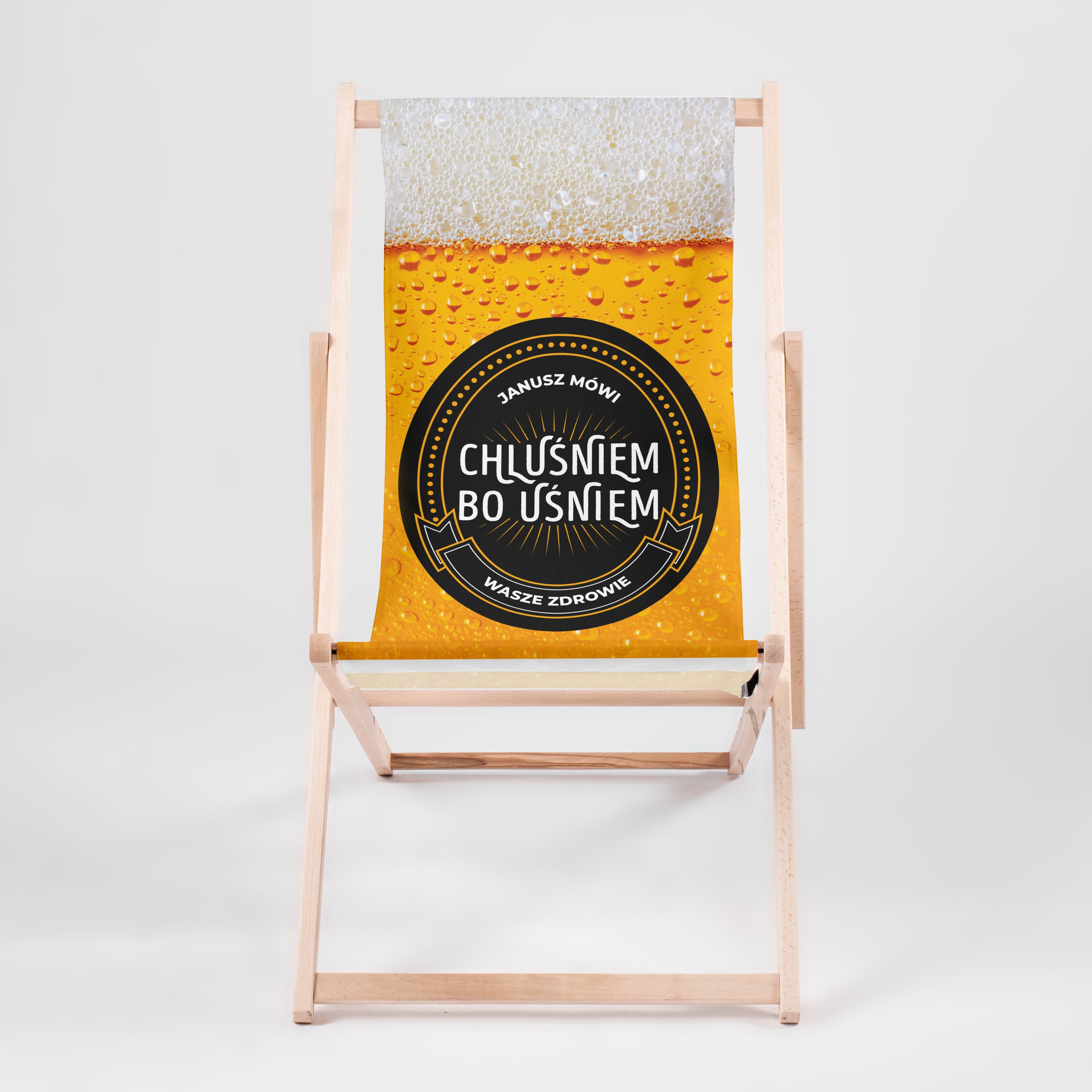 Personalizowany leżak dla piwosza prezent dla piwosza leżak z nadrukiem leżak personalizowany