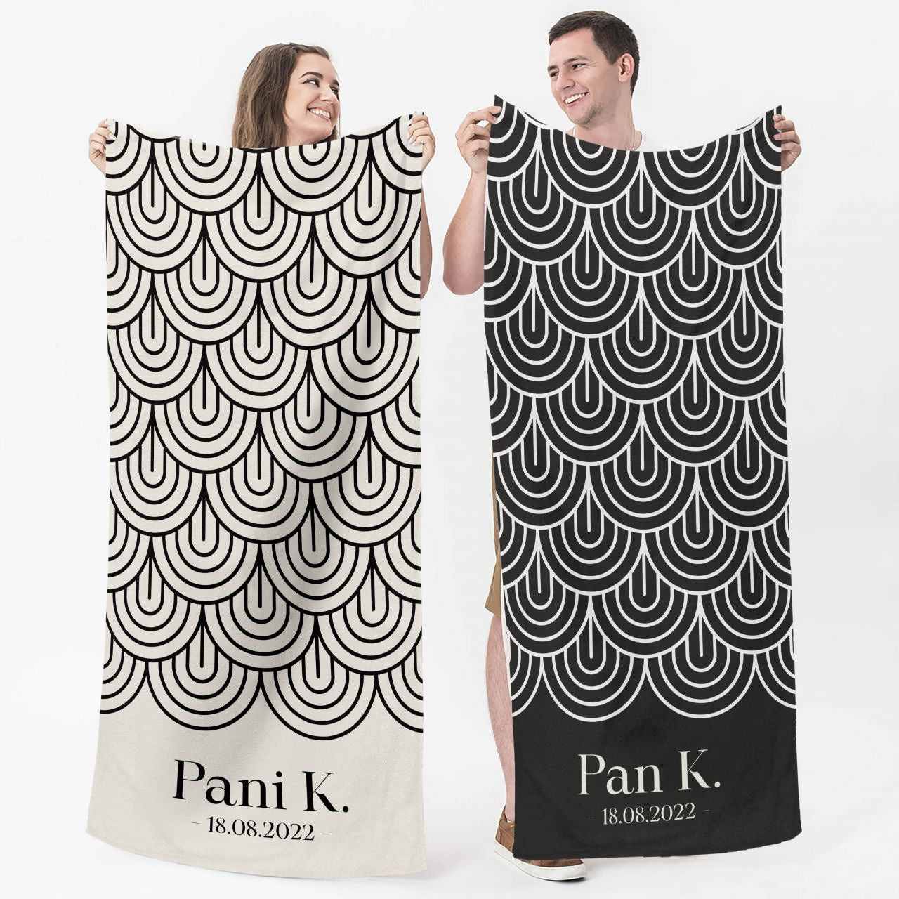 Personalizowane ręczniki dla pary - Pani i Pan
