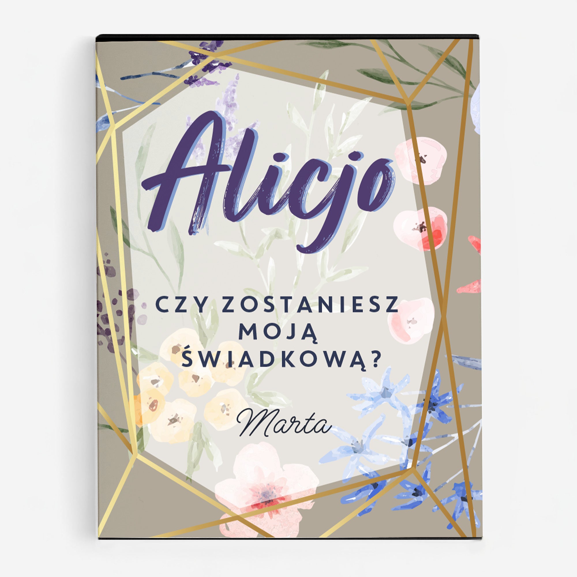 Bombonierka personalizowana - prośba o świadkowanie
