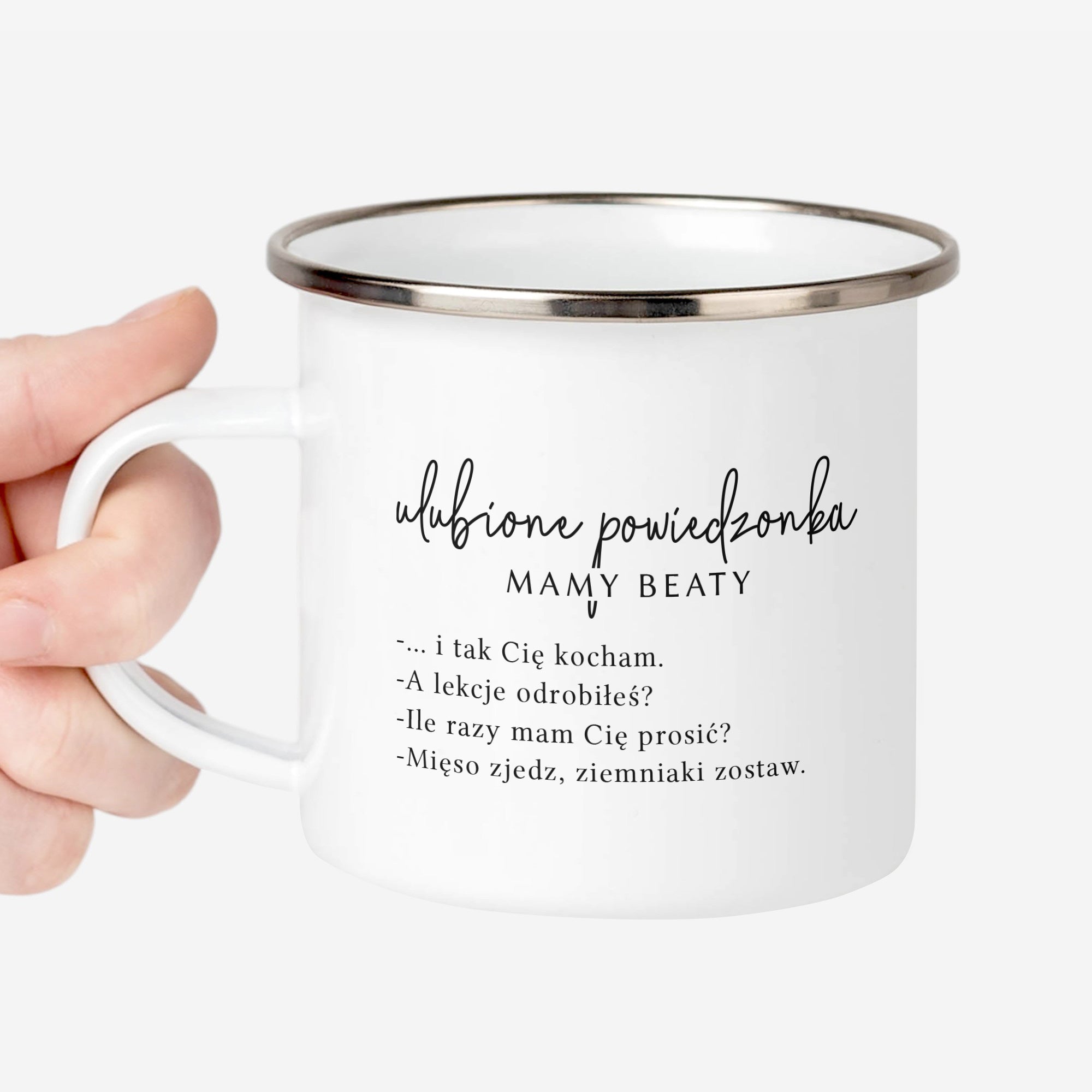 Emaliowany kubek dla mamy - Powiedzonka Mamy