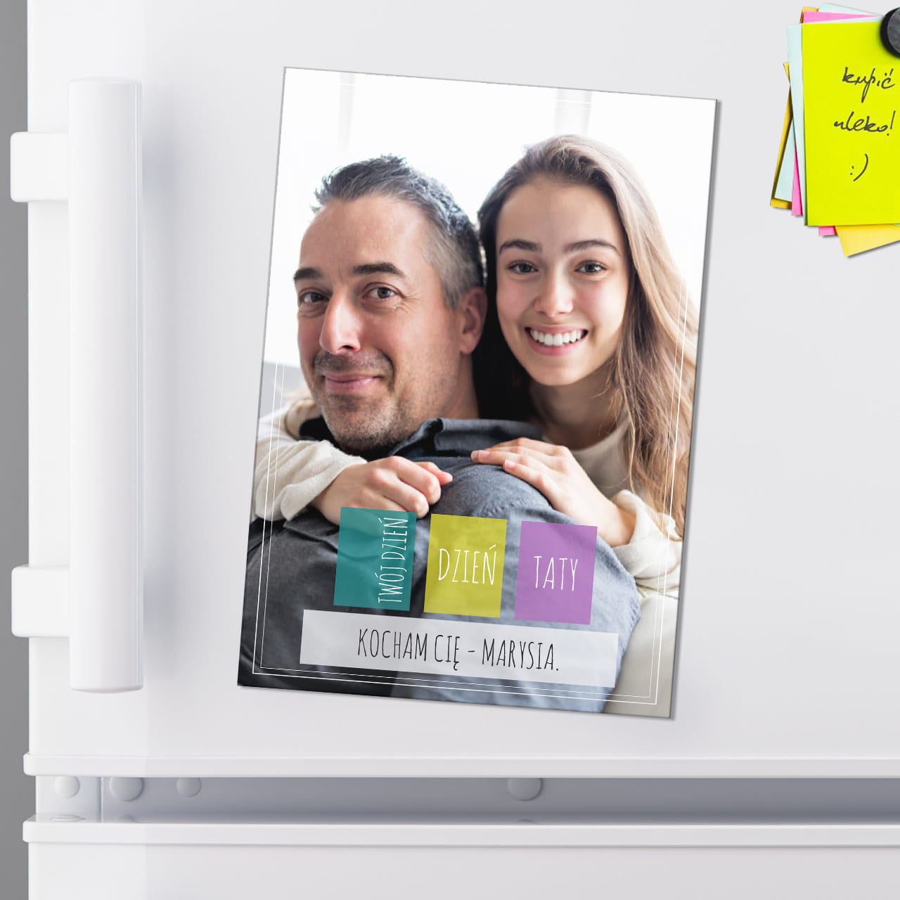 Magnes ze zdjęciem - upominek na Dzień Ojca magnes na lodówkę upominek dla taty personalizowany magnes