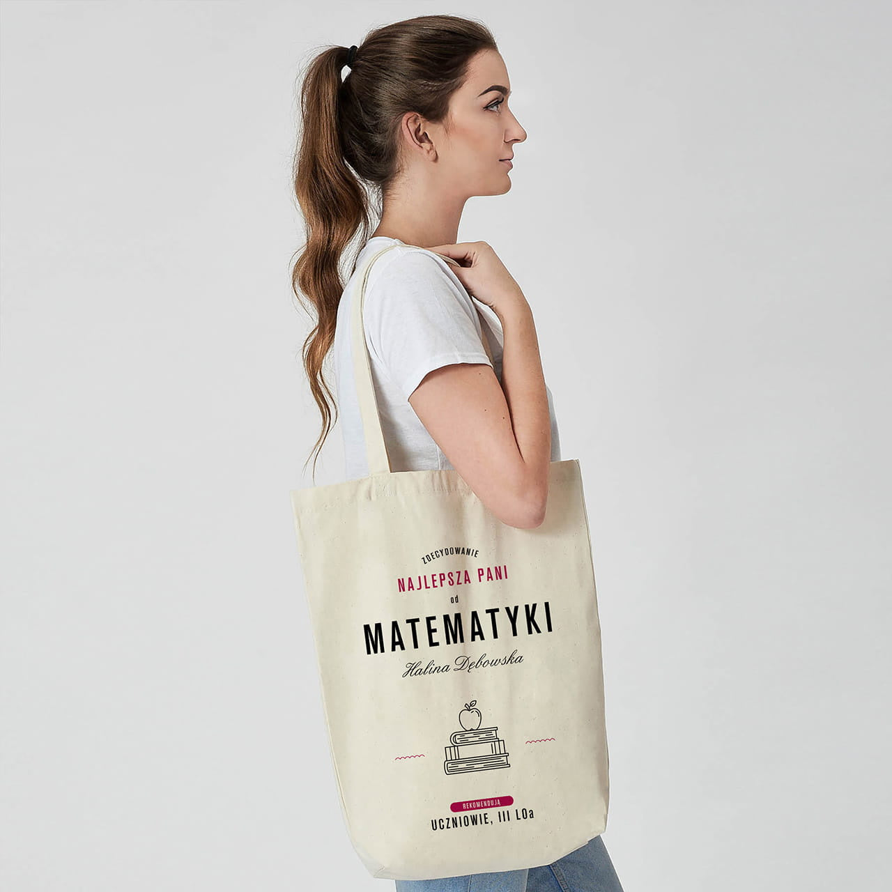 Personalizowana torba - prezent dla nauczycielki matematyki prezent na dzień nauczyciela torba dla nauczycielki