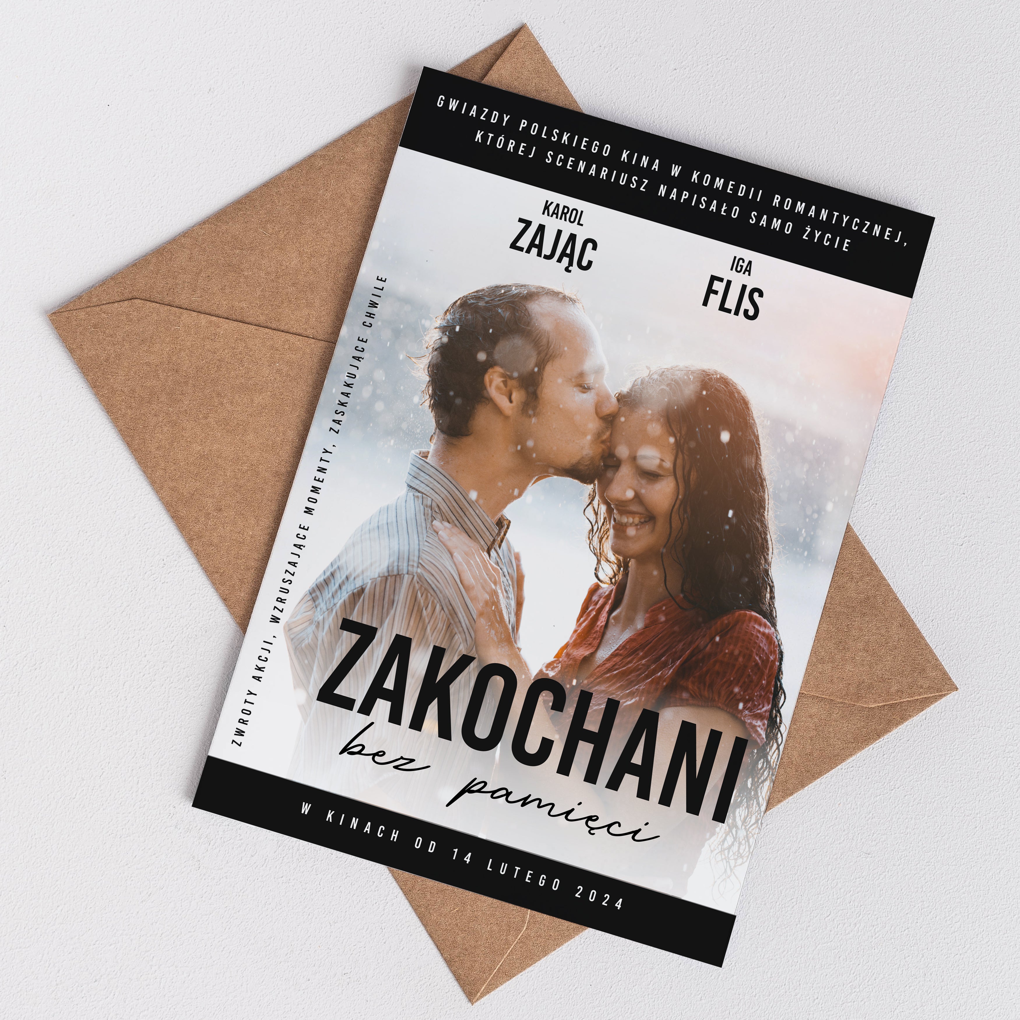 Kartka z personalizacją na walentynki kartka walentynkowa upominek na walentynki upominek walentynkowy